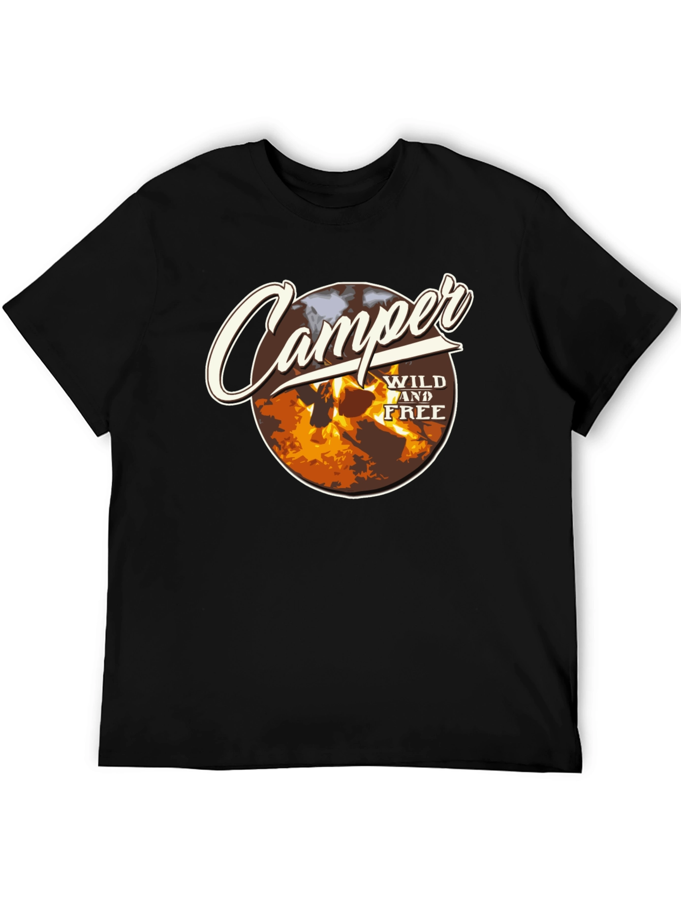 Camper Wild and Free Graphic Tee - Black
