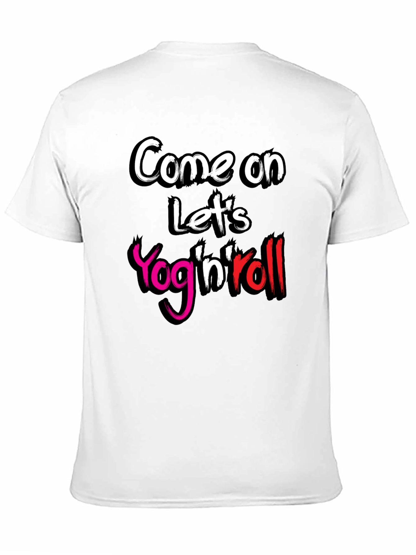 Come On Lets Yognroll Black Graphic Tee