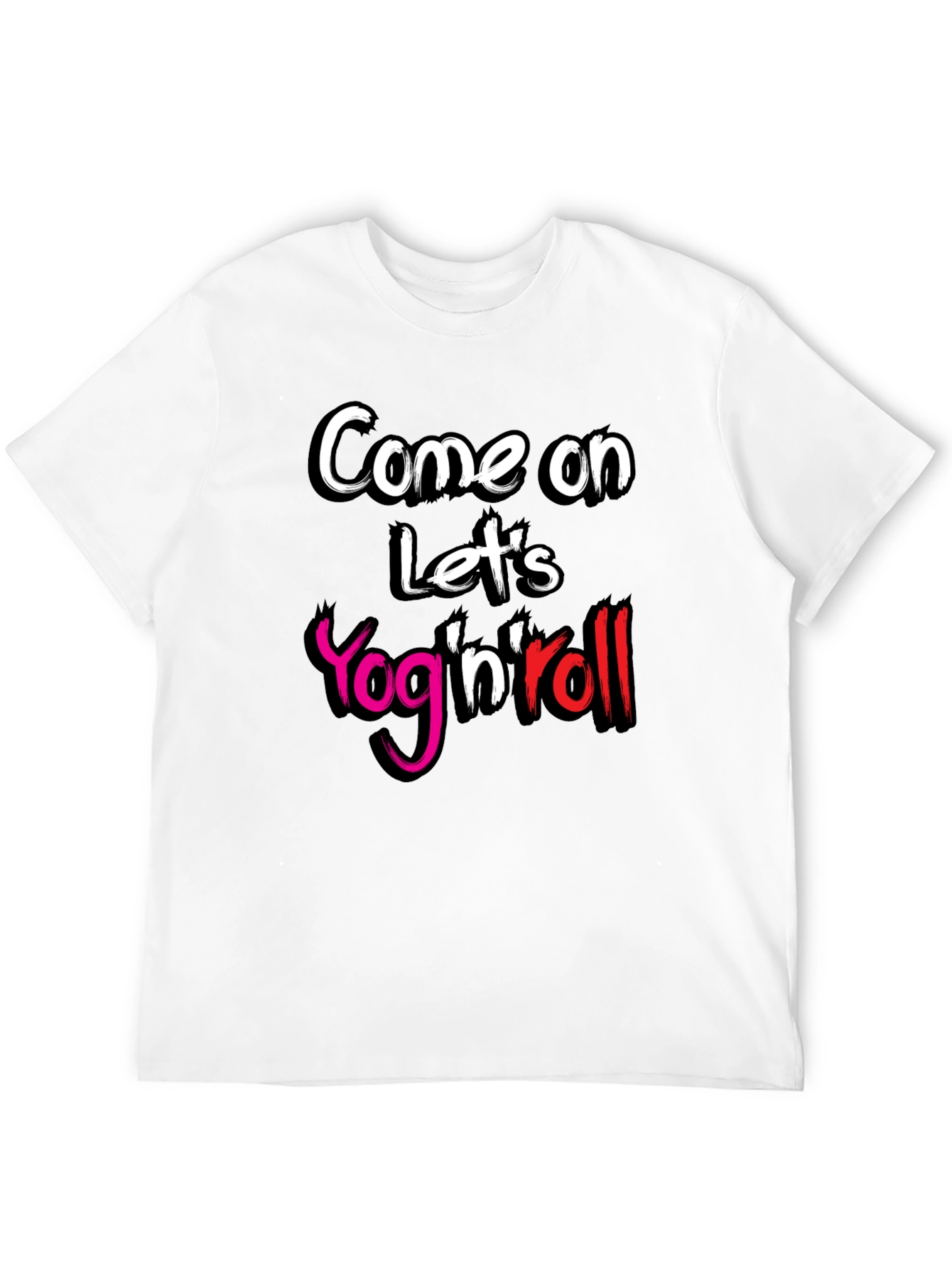 Come On Lets Yognroll Black Graphic Tee