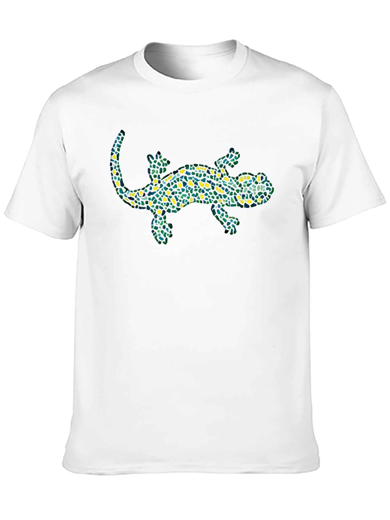 Mosaic Lizard Graphic Tee - Stylish Black T-Shirt