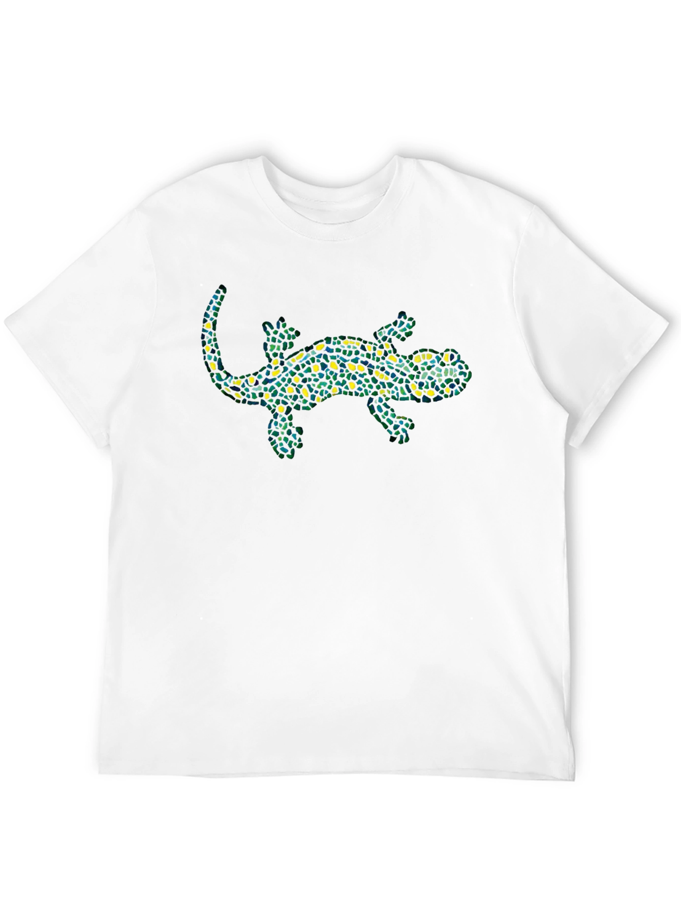 Mosaic Lizard Graphic Tee - Stylish Black T-Shirt