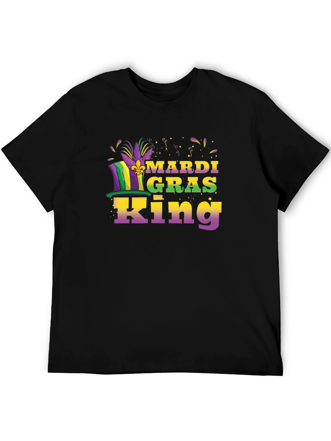 Mardi Gras King Graphic Tee - Black
