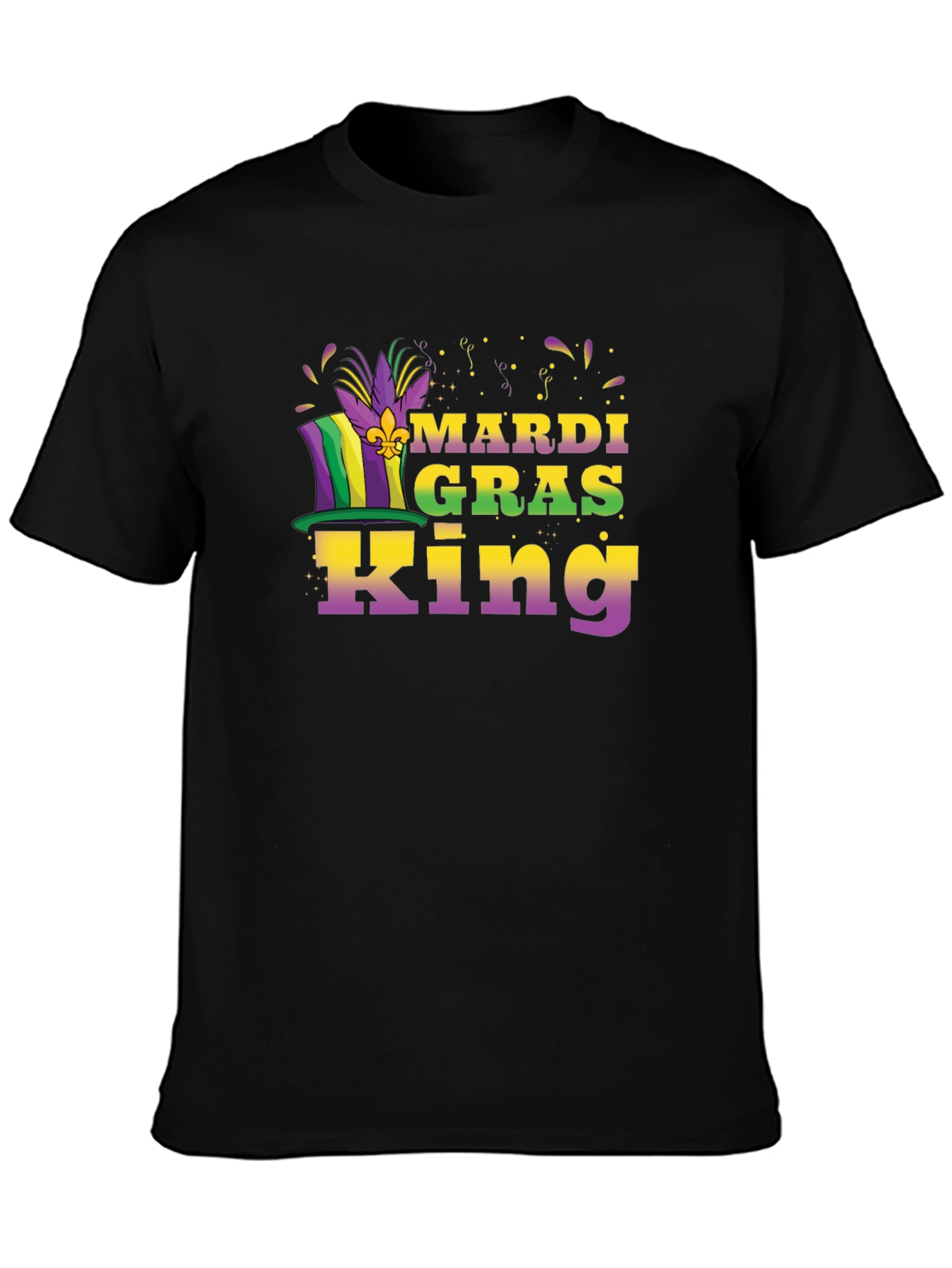 Mardi Gras King Graphic Tee - Black