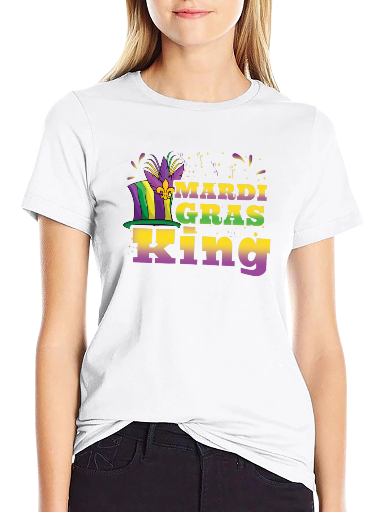 Mardi Gras King Graphic Tee - Black