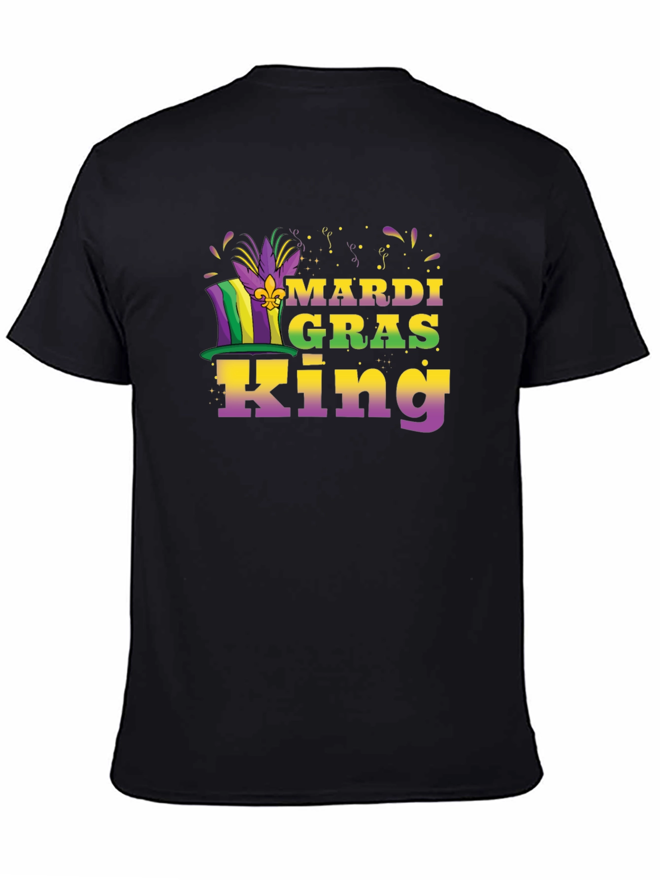 Mardi Gras King Graphic Tee - Black