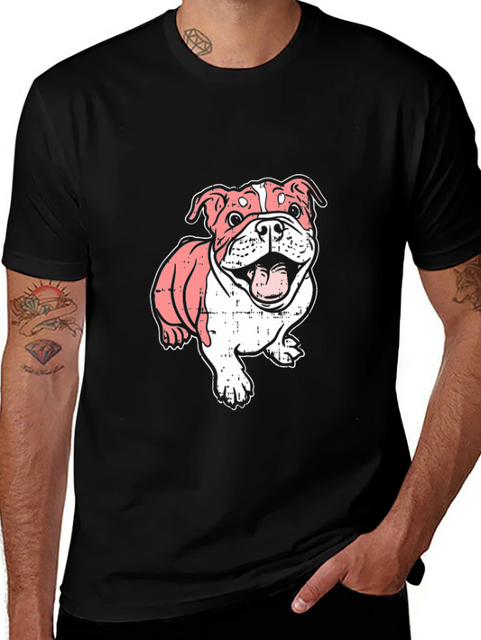 Bulldog Graphic Tee - Mens Black Short Sleeve Shirt