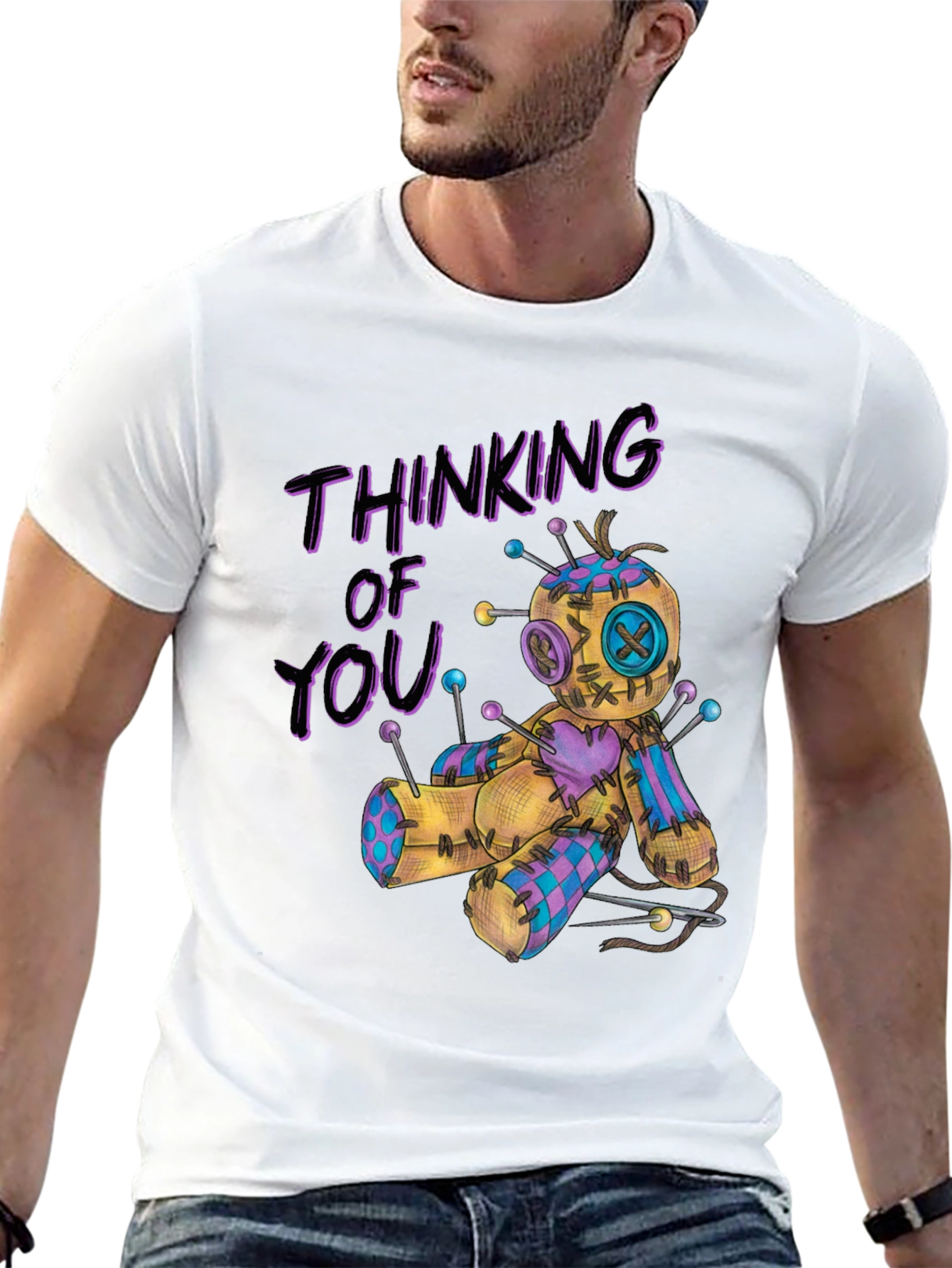 Thinking of You Voodoo Doll Graphic T-Shirt