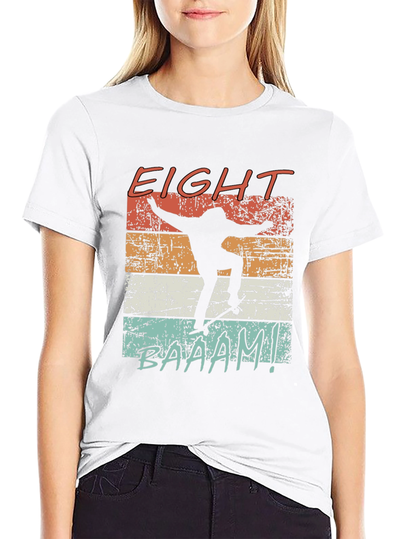Eight Baaam Skateboarder Black T-Shirt