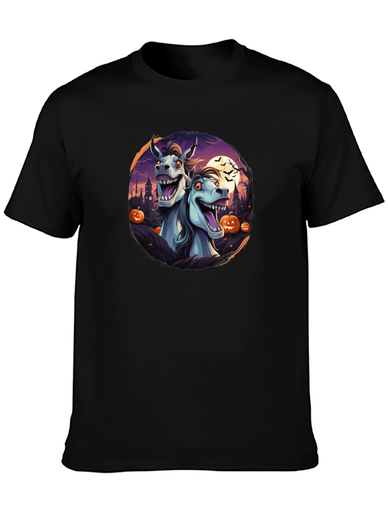 Halloween Horses Black T-Shirt