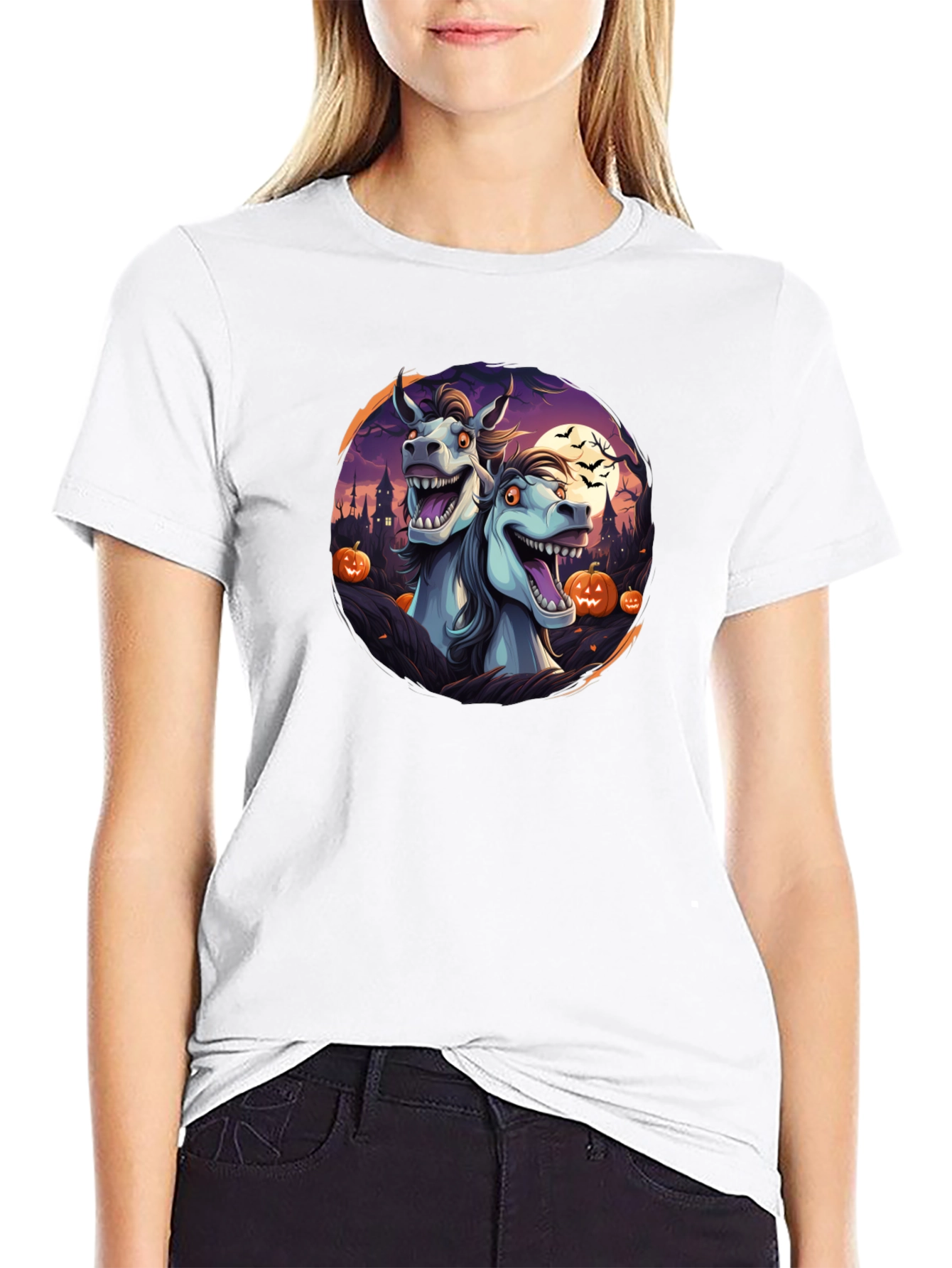 Halloween Horses Black T-Shirt