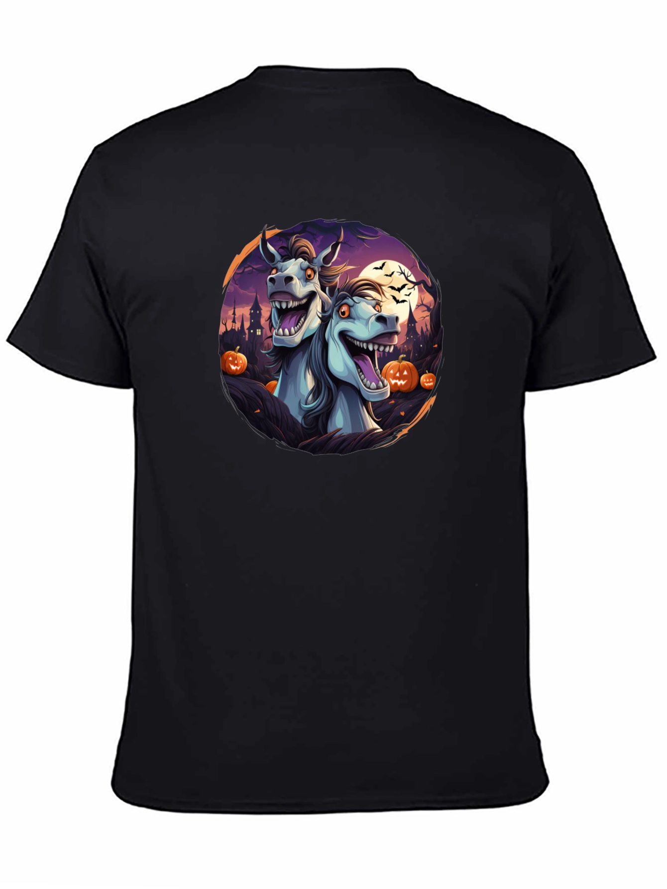Halloween Horses Black T-Shirt