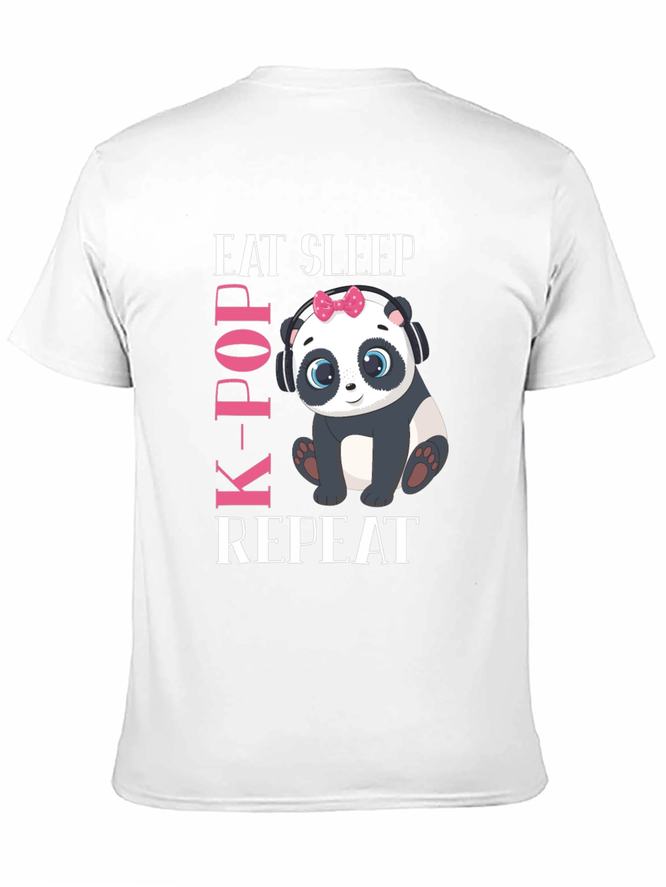 Cute Panda K-Pop T-Shirt - Eat Sleep Repeat