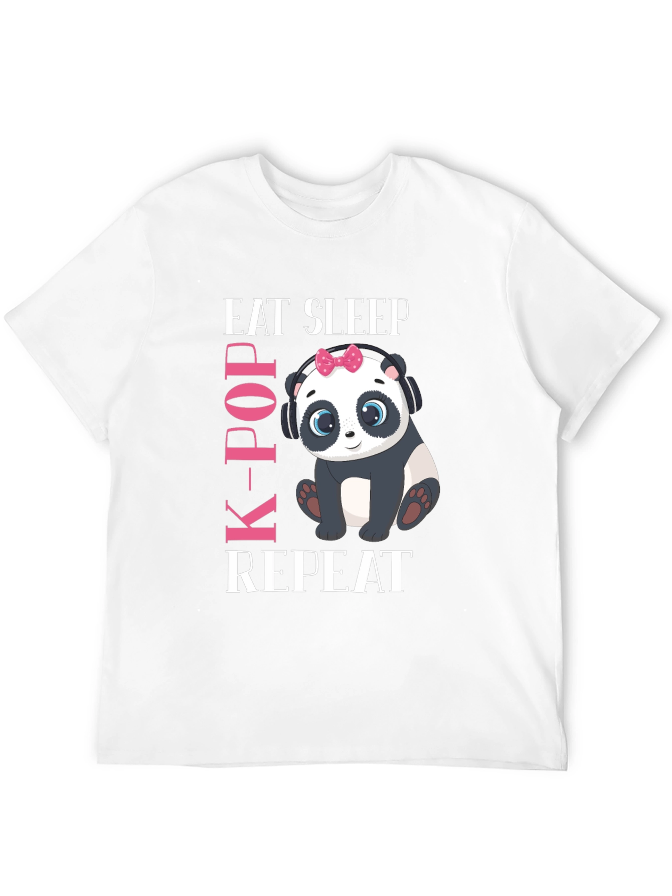Cute Panda K-Pop T-Shirt - Eat Sleep Repeat