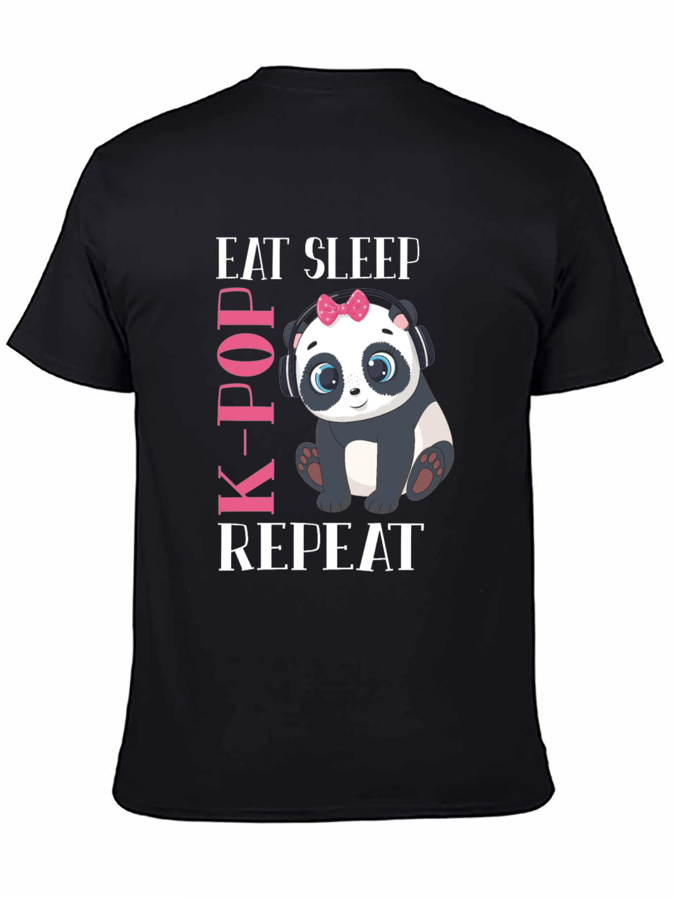 Cute Panda K-Pop T-Shirt - Eat Sleep Repeat