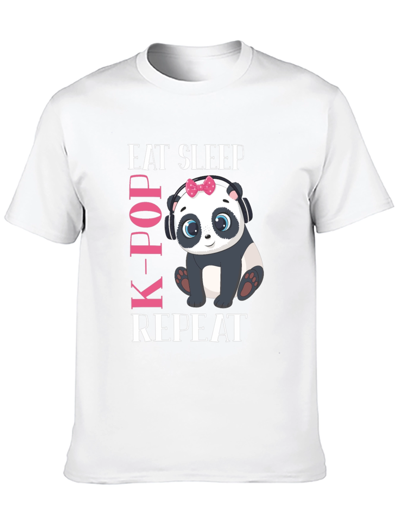Cute Panda K-Pop T-Shirt - Eat Sleep Repeat