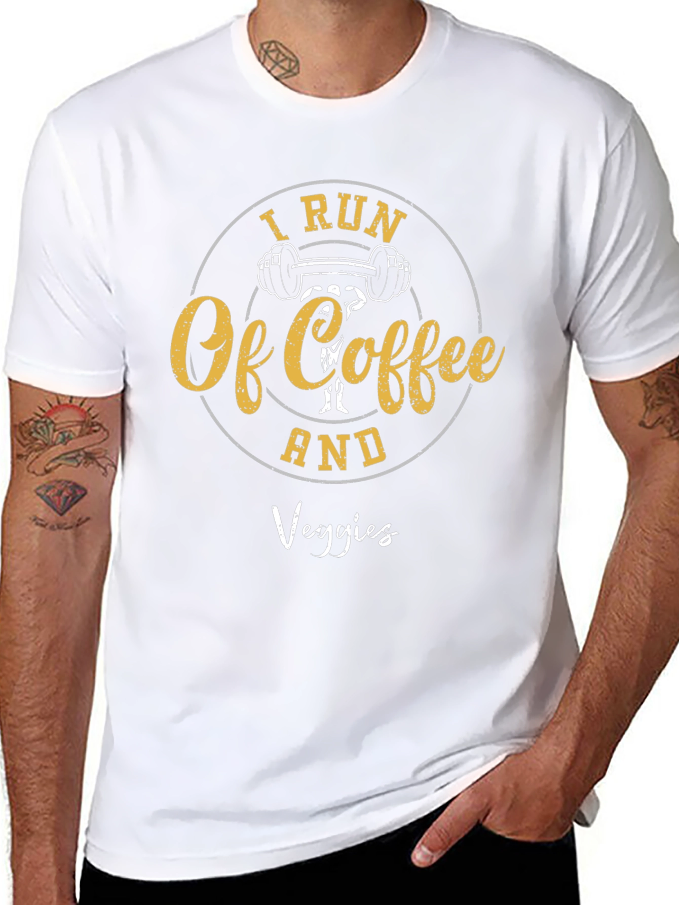 I Run of Coffee and Veggies Graphic Tee