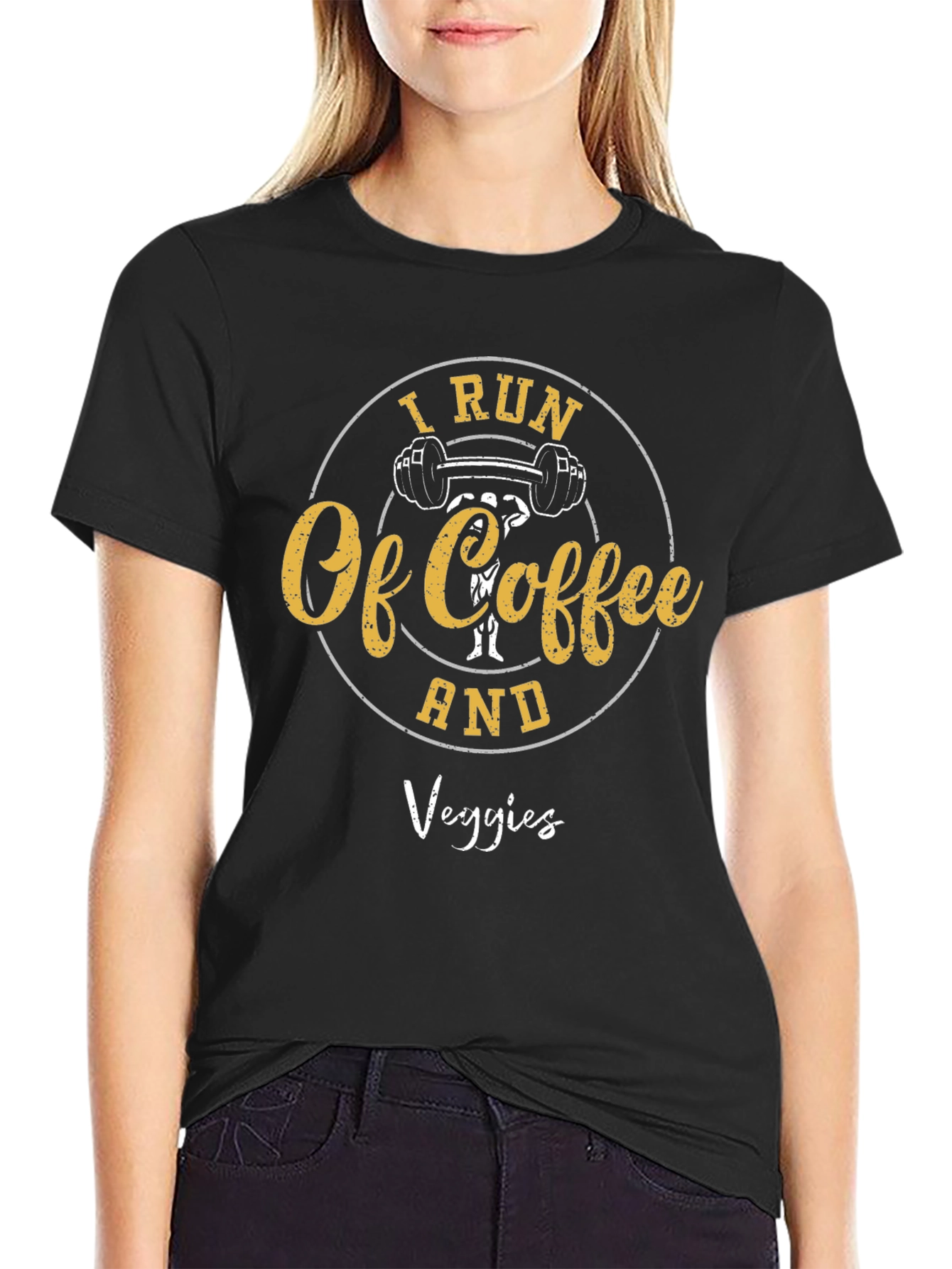 I Run of Coffee and Veggies Graphic Tee