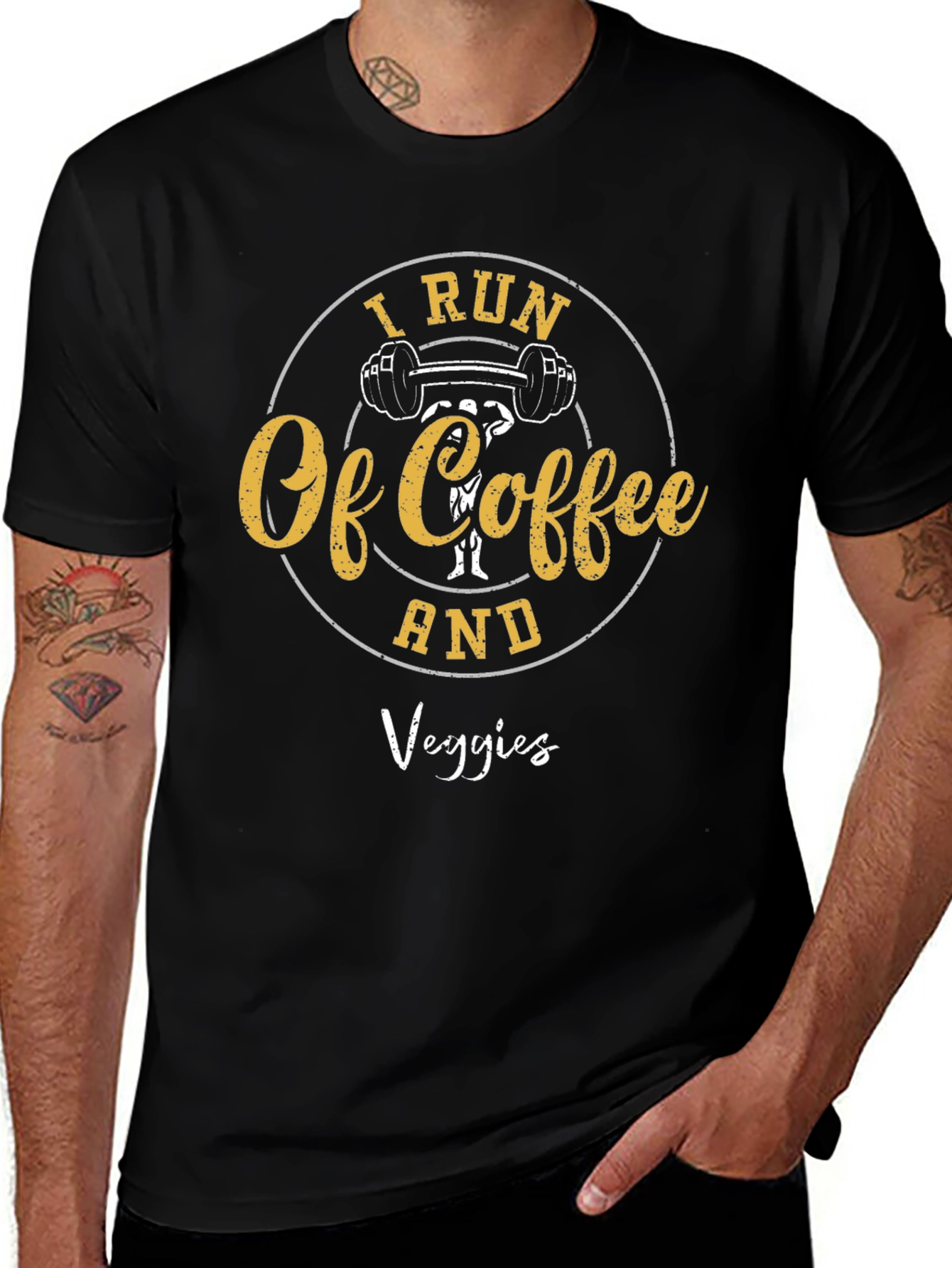 I Run of Coffee and Veggies Graphic Tee
