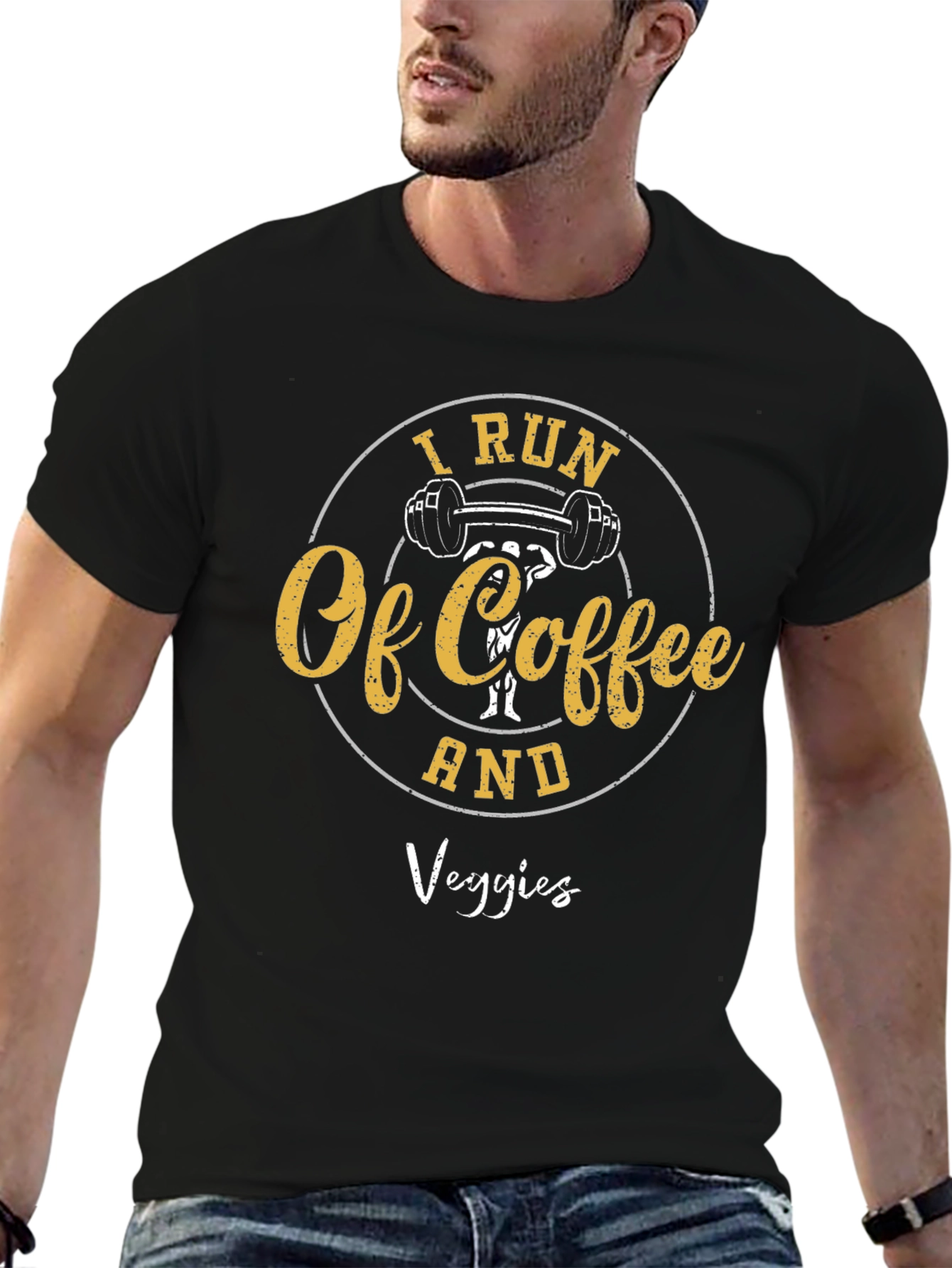 I Run of Coffee and Veggies Graphic Tee
