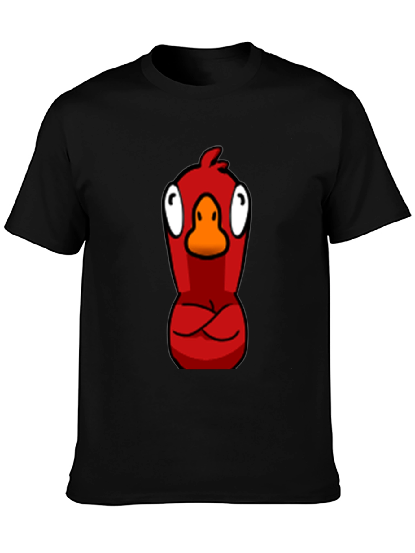 Red Angry Bird Graphic Tee - Casual Black T-Shirt