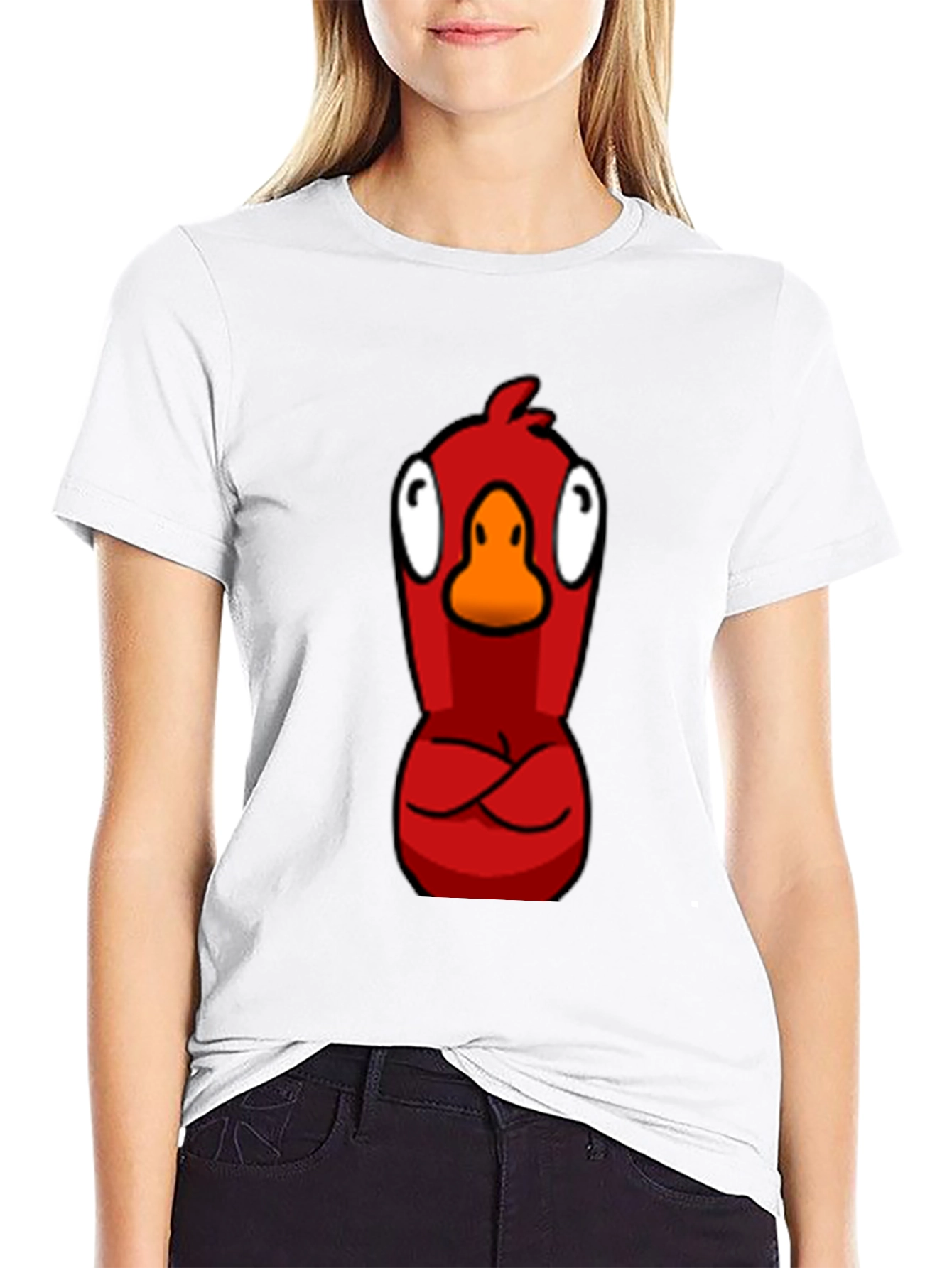Red Angry Bird Graphic Tee - Casual Black T-Shirt