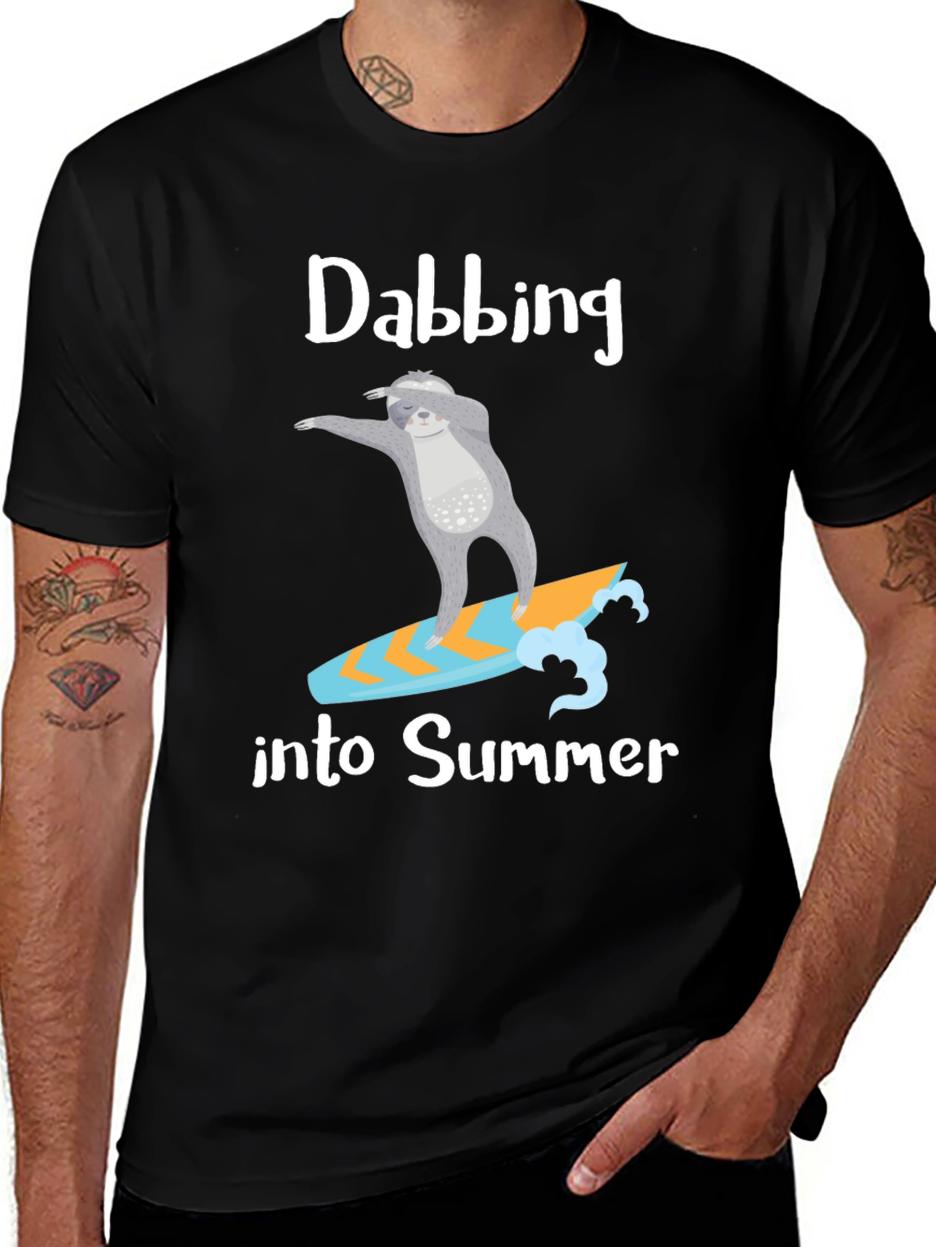 Dabbing Sloth Summer T-Shirt - Surfing Tee