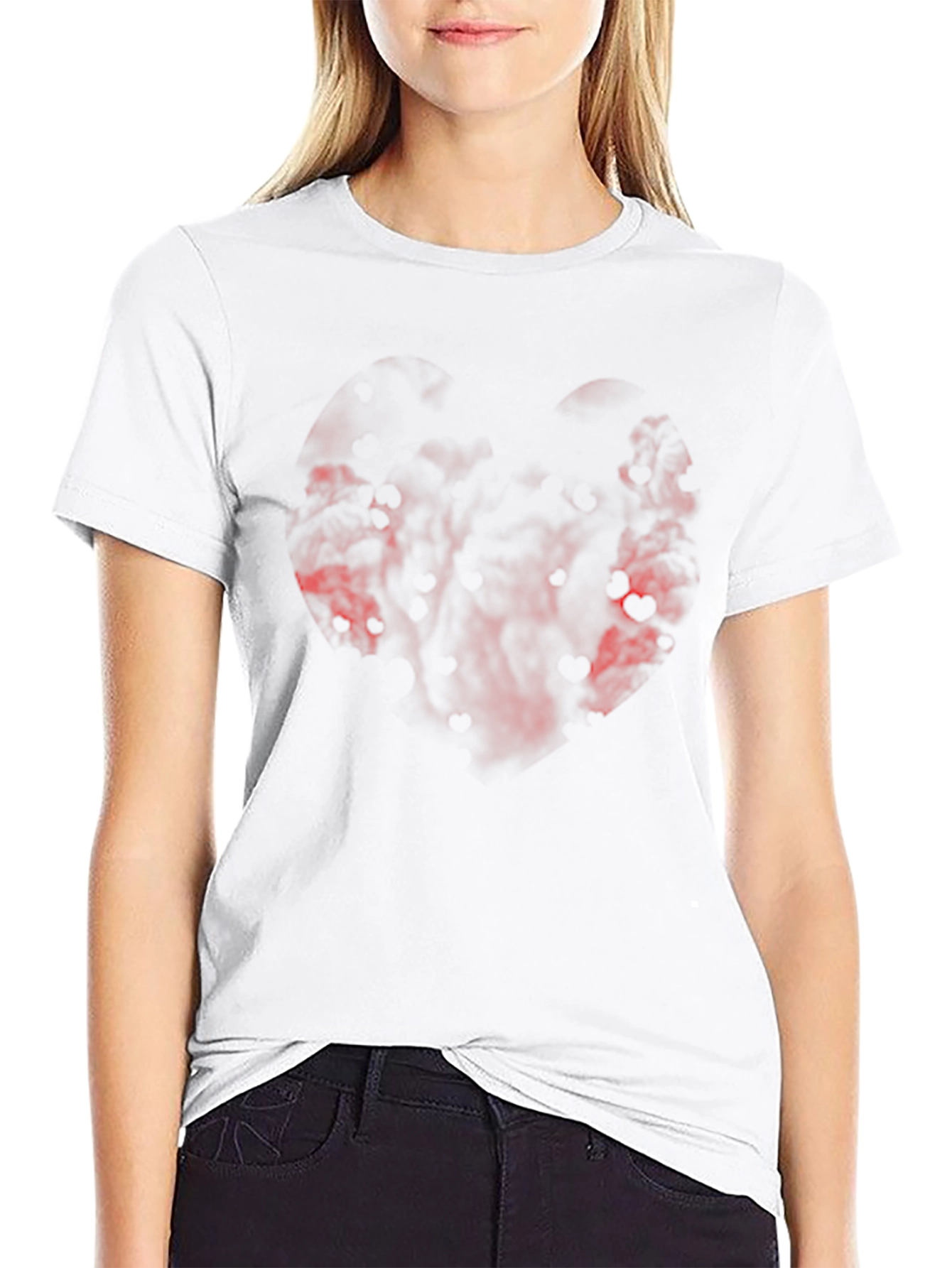 Black T-Shirt with Abstract Red Design