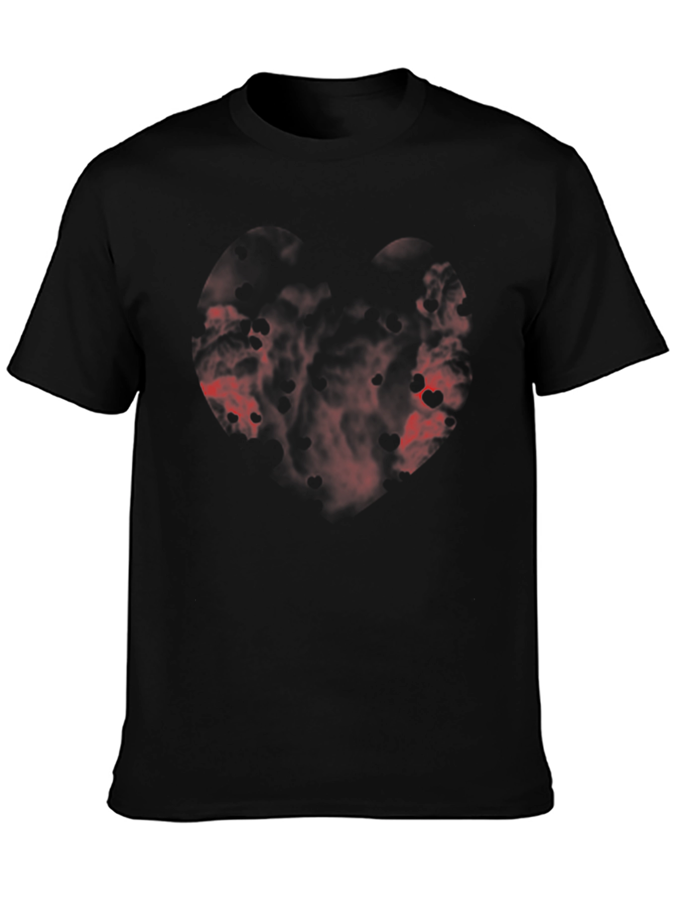 Black T-Shirt with Abstract Red Design