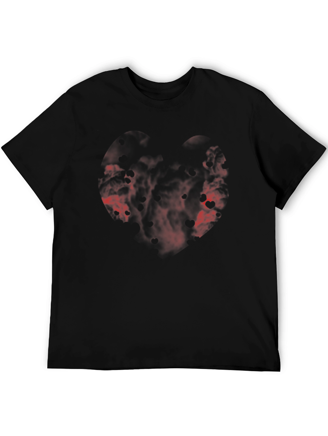 Black T-Shirt with Abstract Red Design