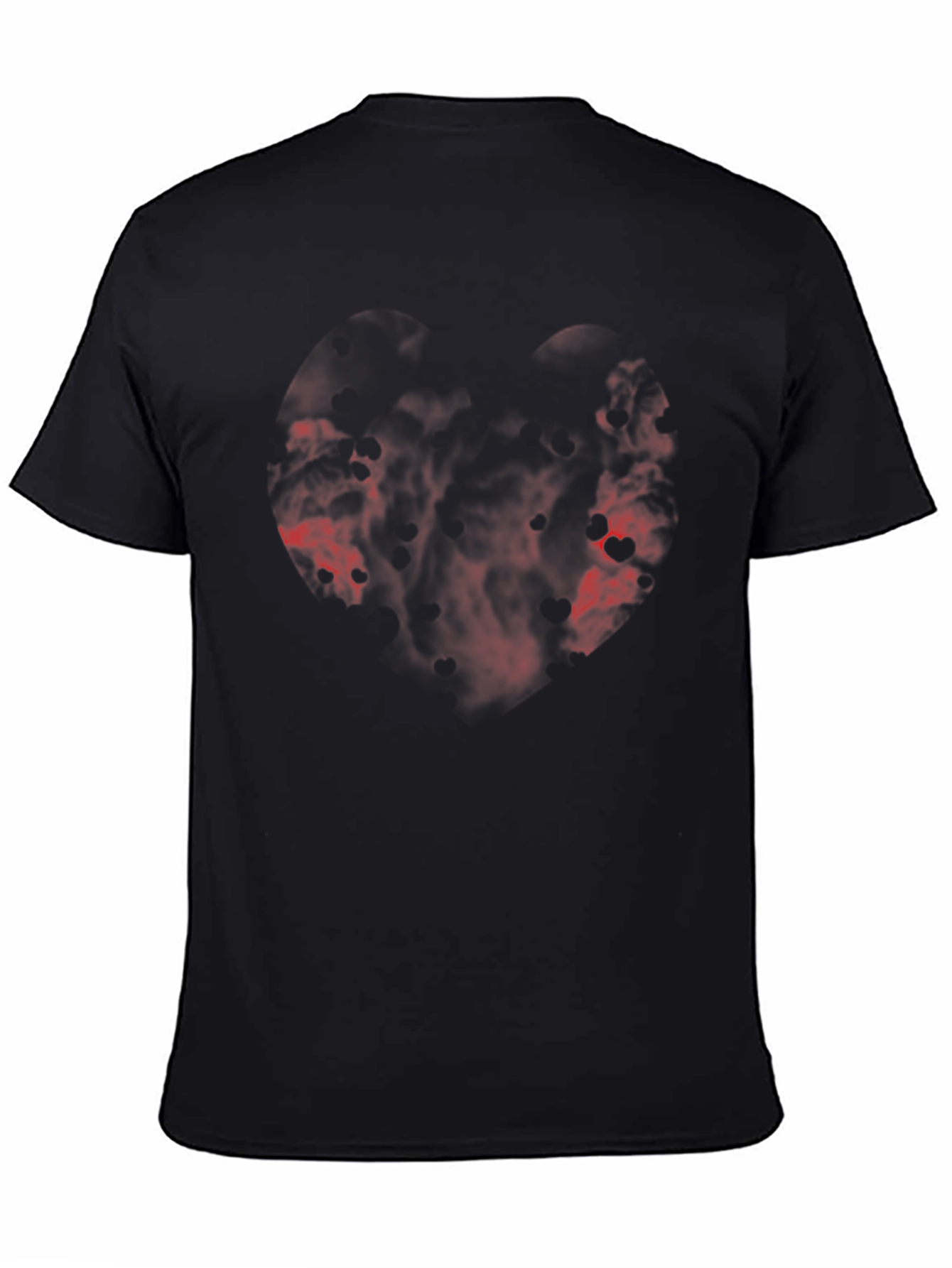 Black T-Shirt with Abstract Red Design