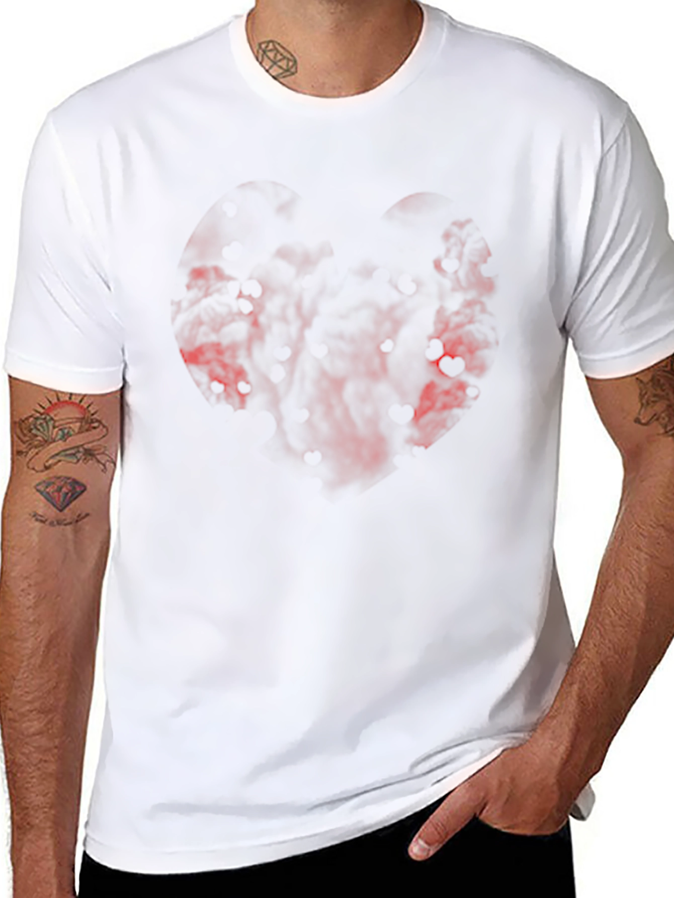 Black T-Shirt with Abstract Red Design