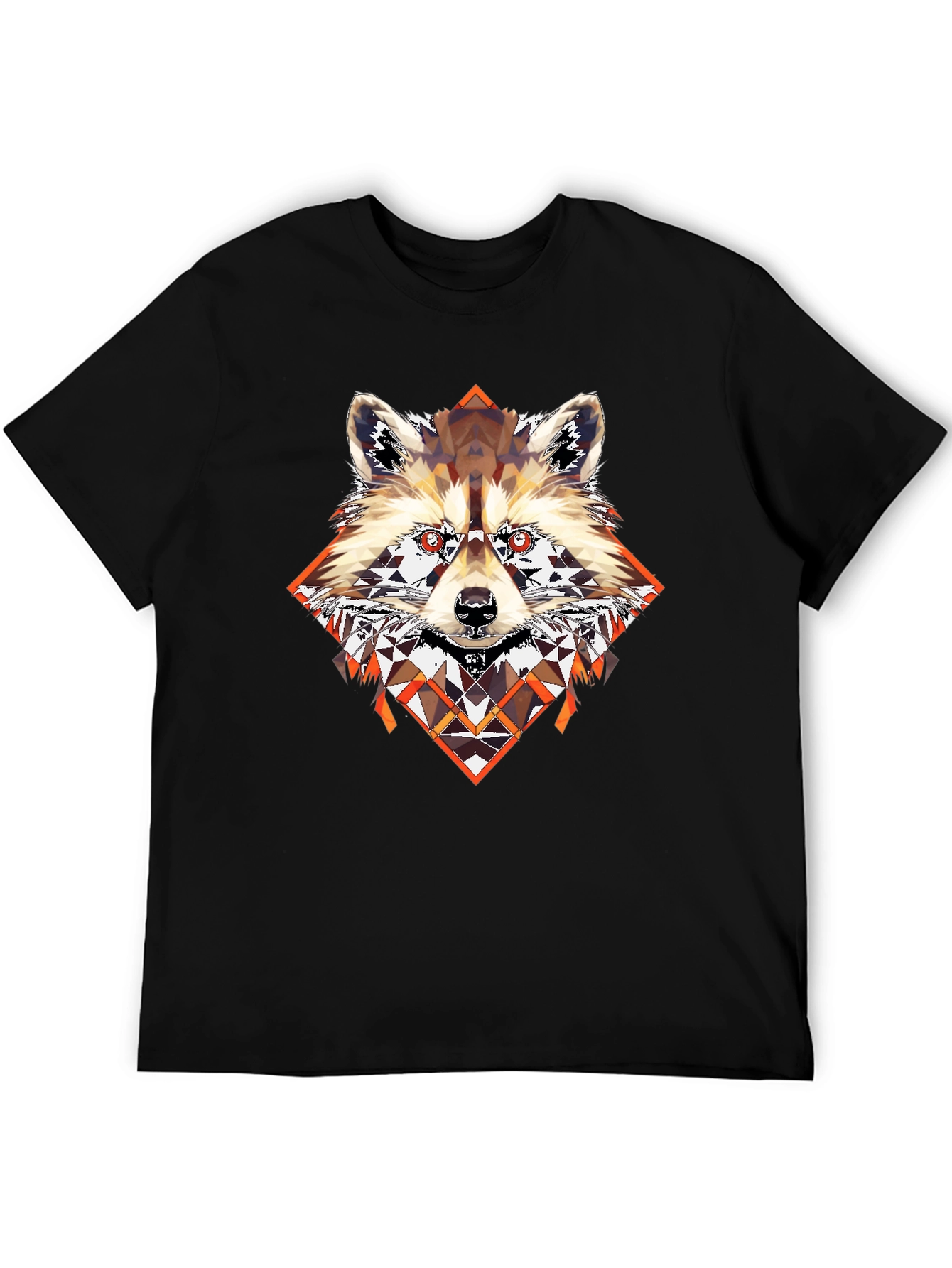 Geometric Raccoon Graphic Tee - Cool Unique Design