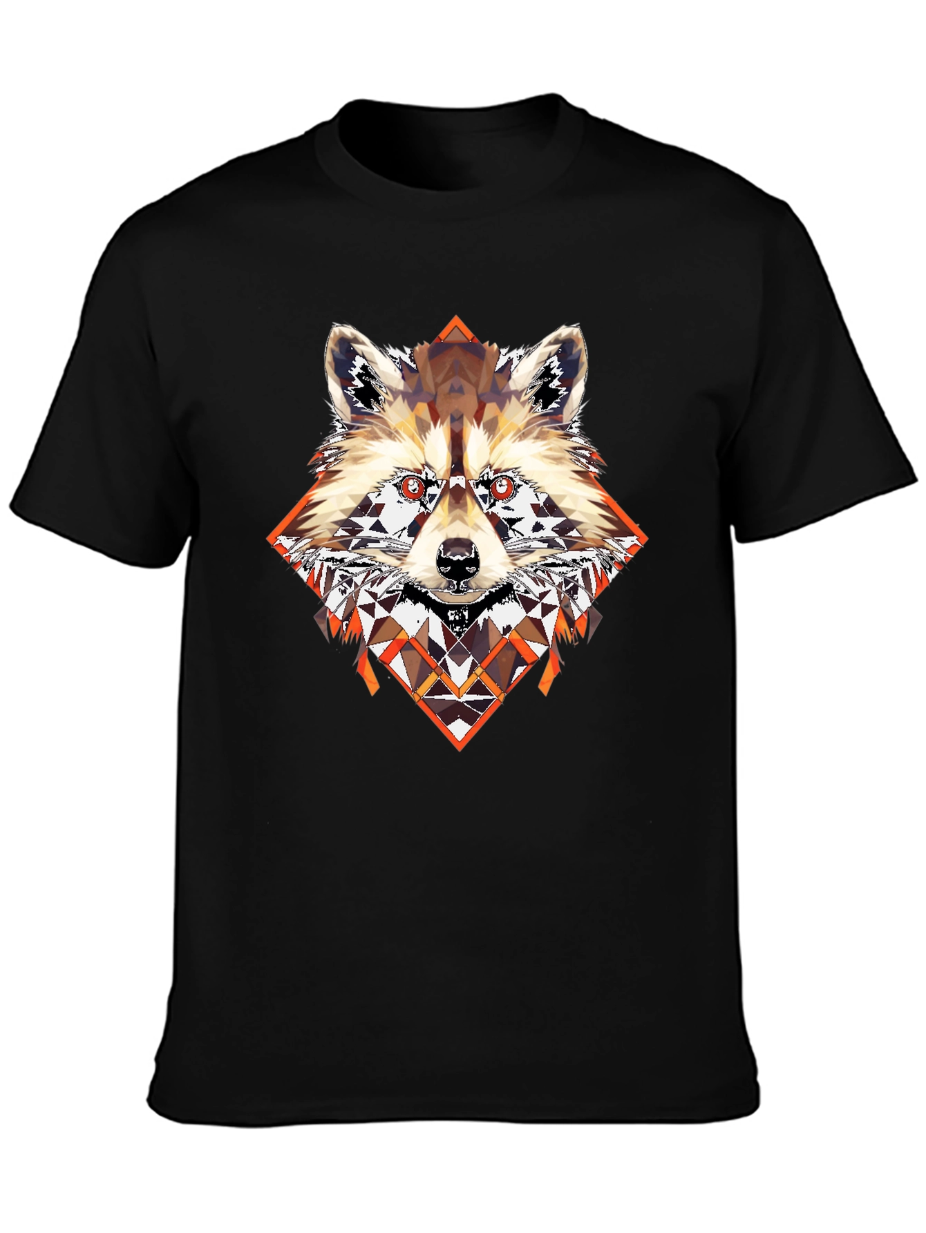 Geometric Raccoon Graphic Tee - Cool Unique Design