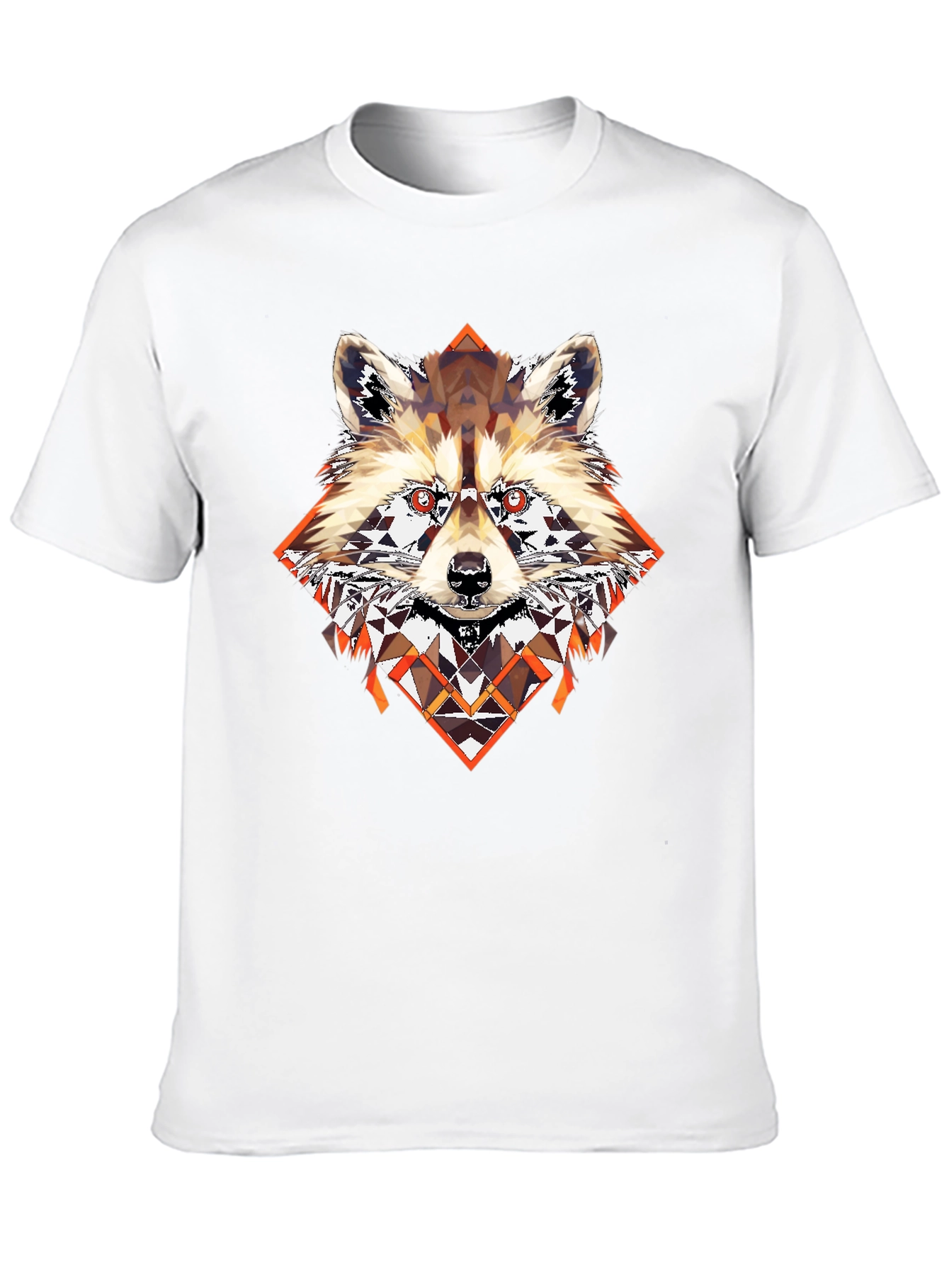 Geometric Raccoon Graphic Tee - Cool Unique Design