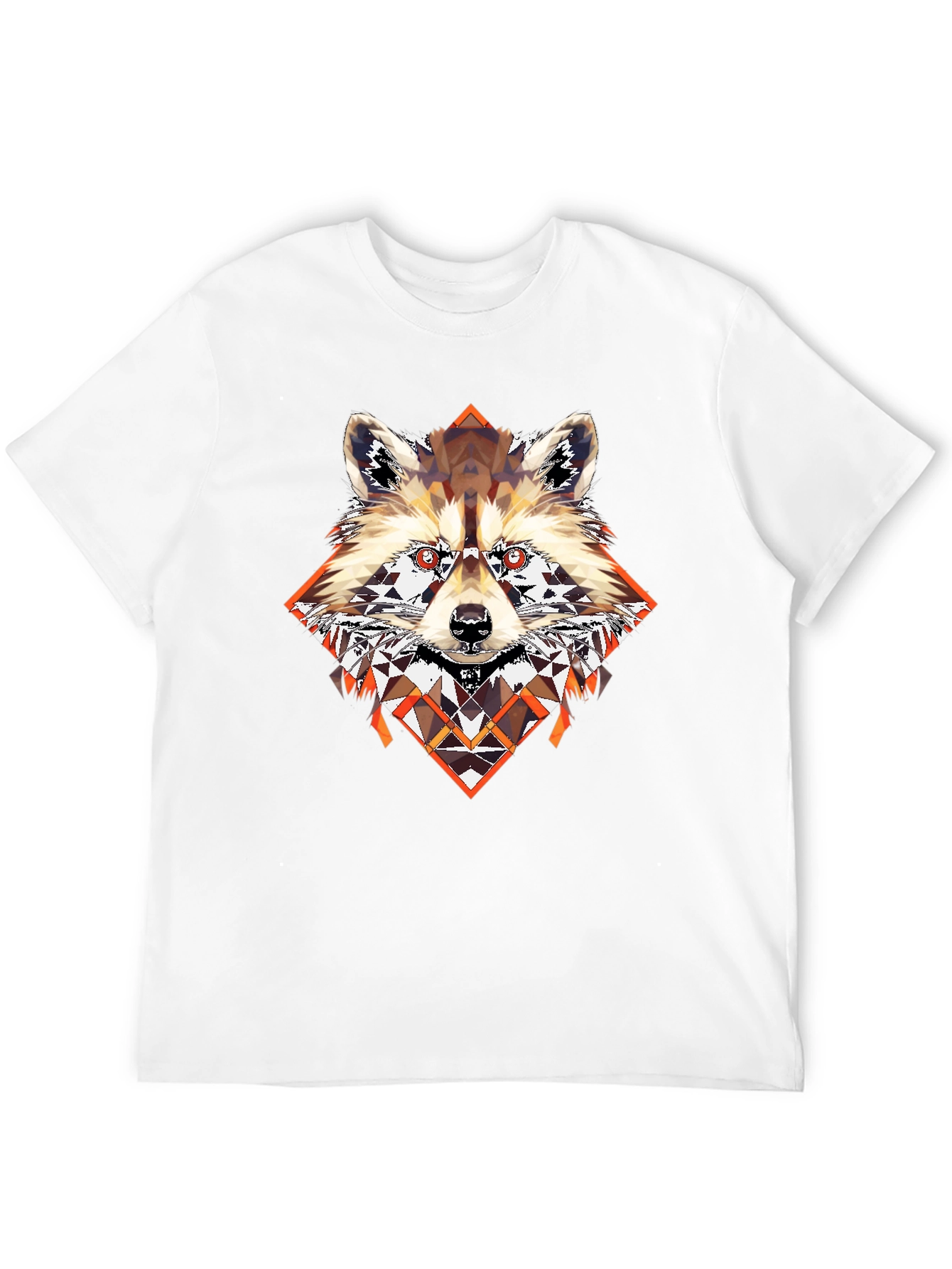 Geometric Raccoon Graphic Tee - Cool Unique Design