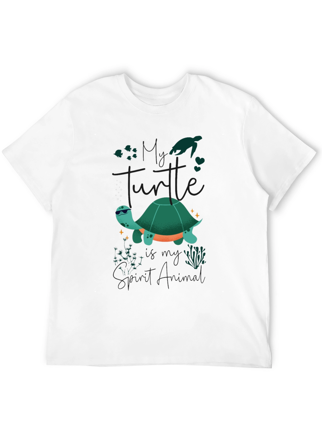 Cool Turtle Graphic Tee - Black Casual T-Shirt