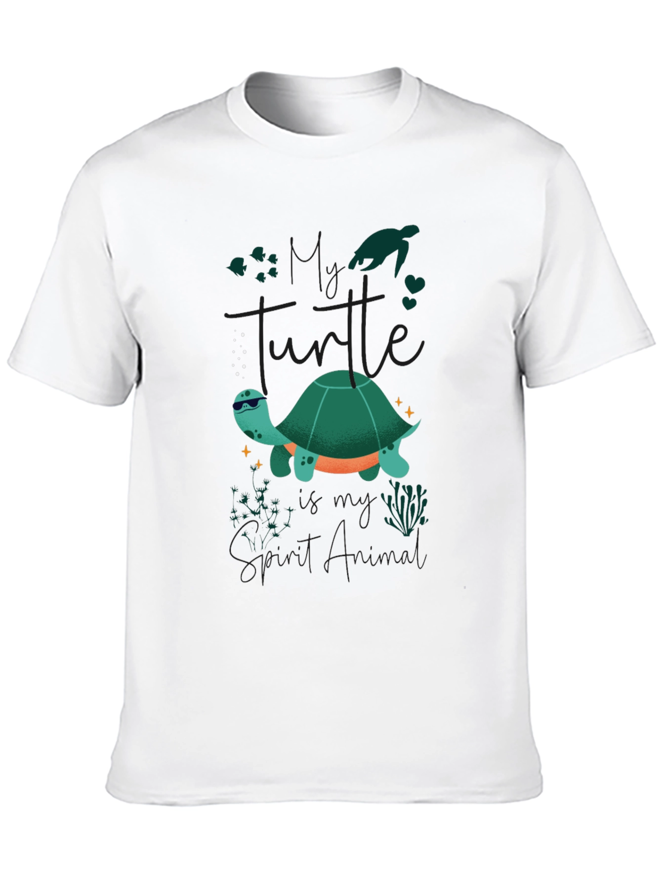 Cool Turtle Graphic Tee - Black Casual T-Shirt