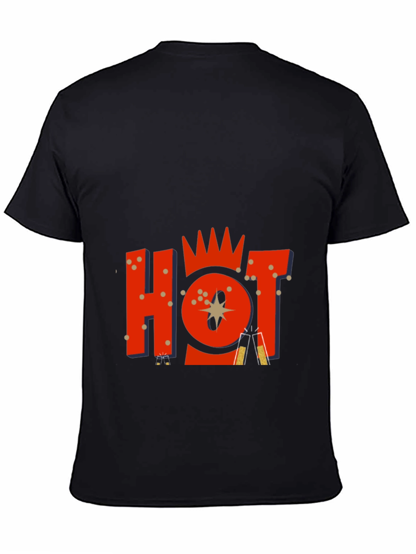Mens Black Graphic Tee - HOT