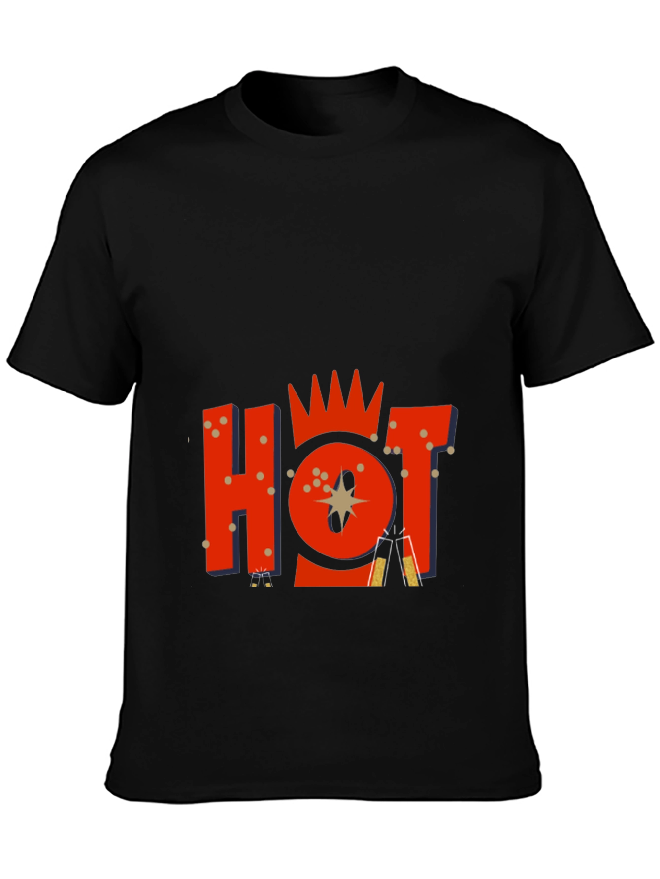 Mens Black Graphic Tee - HOT