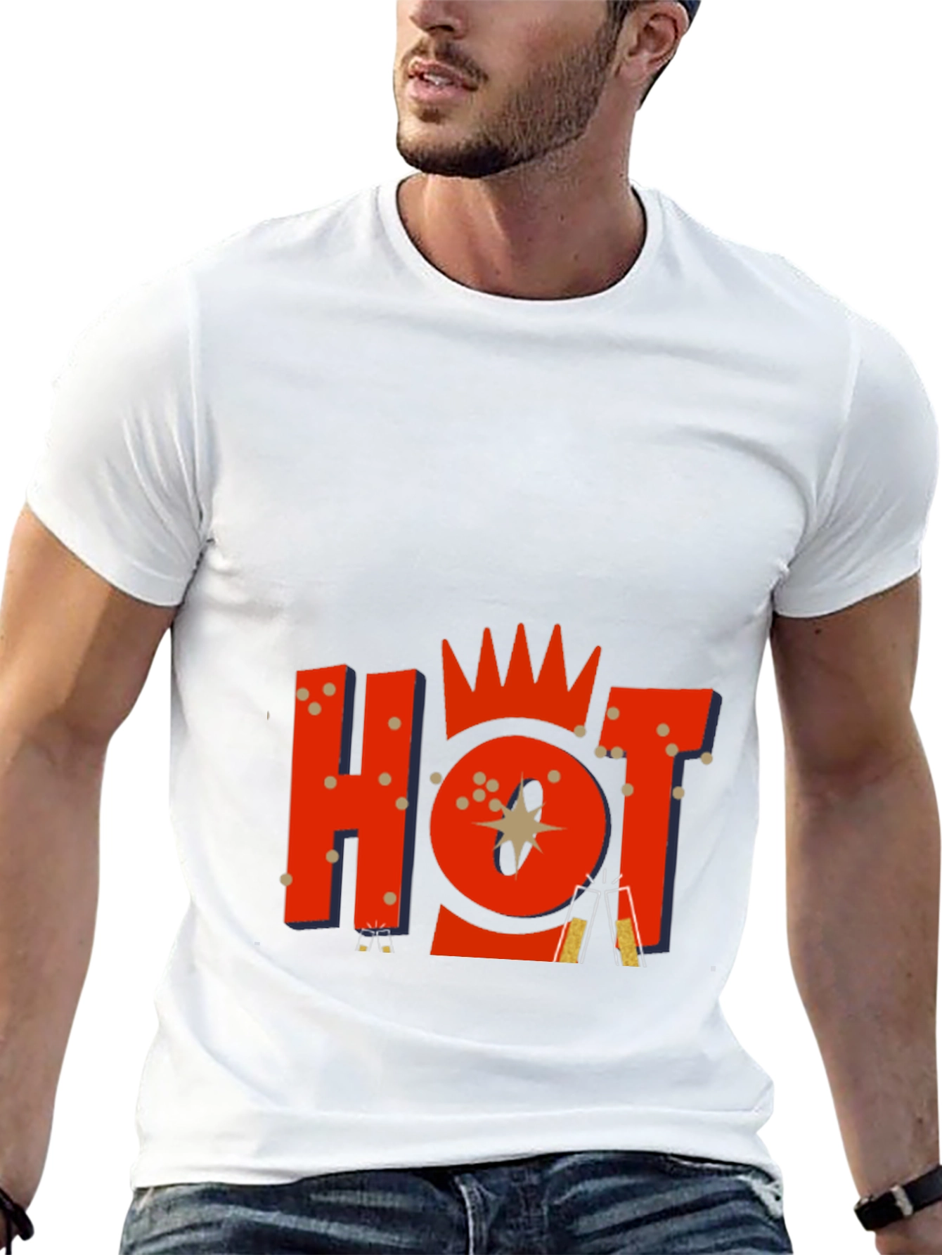 Mens Black Graphic Tee - HOT