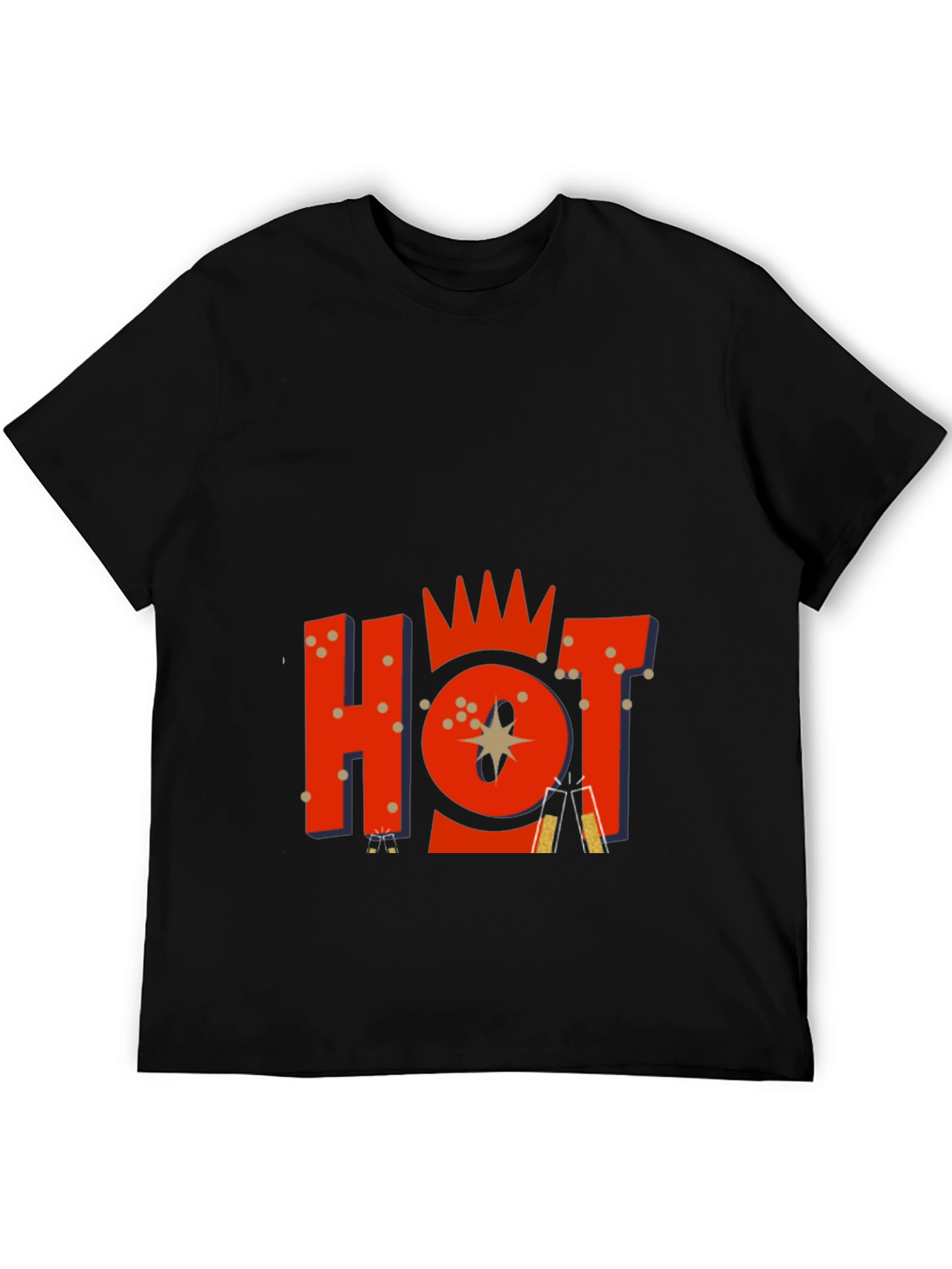 Mens Black Graphic Tee - HOT