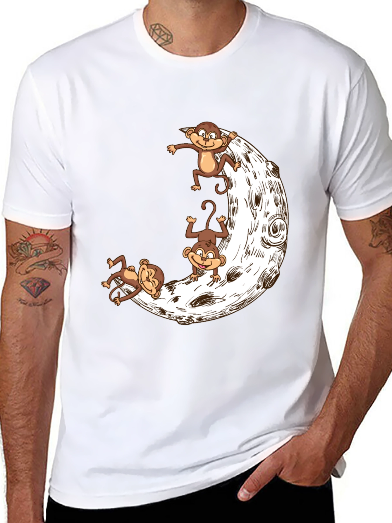 Monkey Moon Graphic Tee - Fun & Unique Design