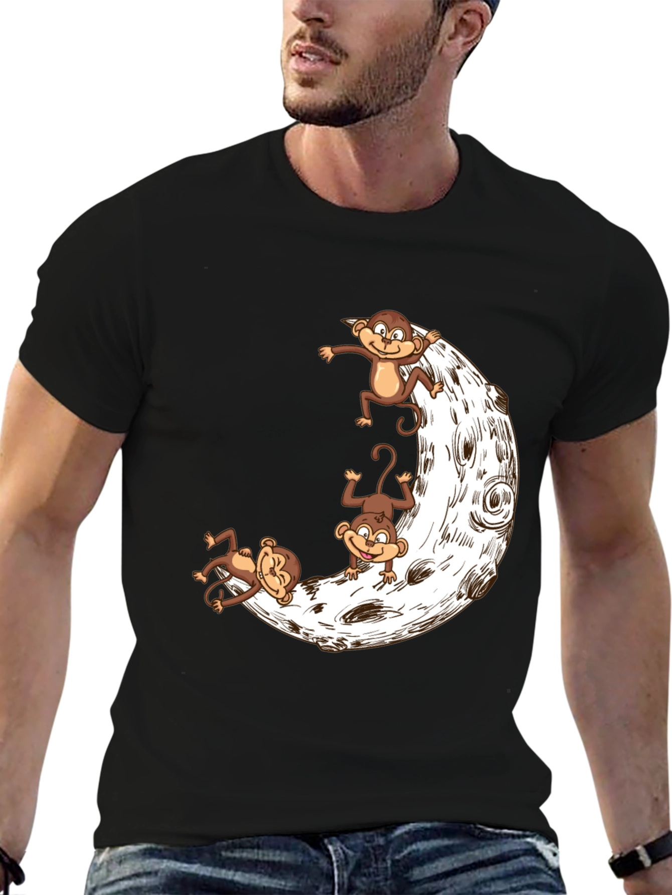 Monkey Moon Graphic Tee - Fun & Unique Design
