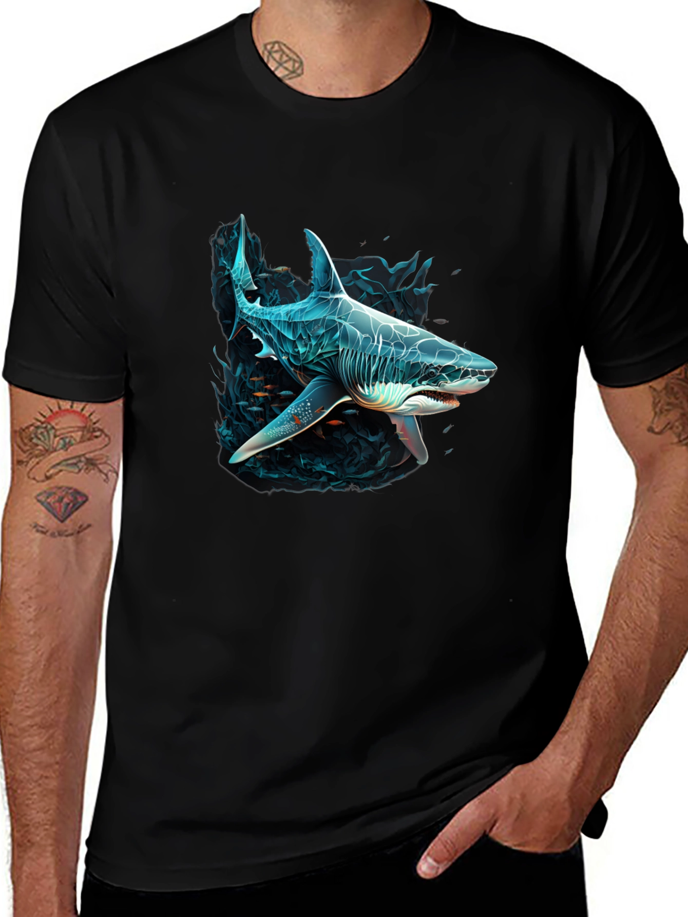 Shark Graphic Tee - Cool Ocean Design