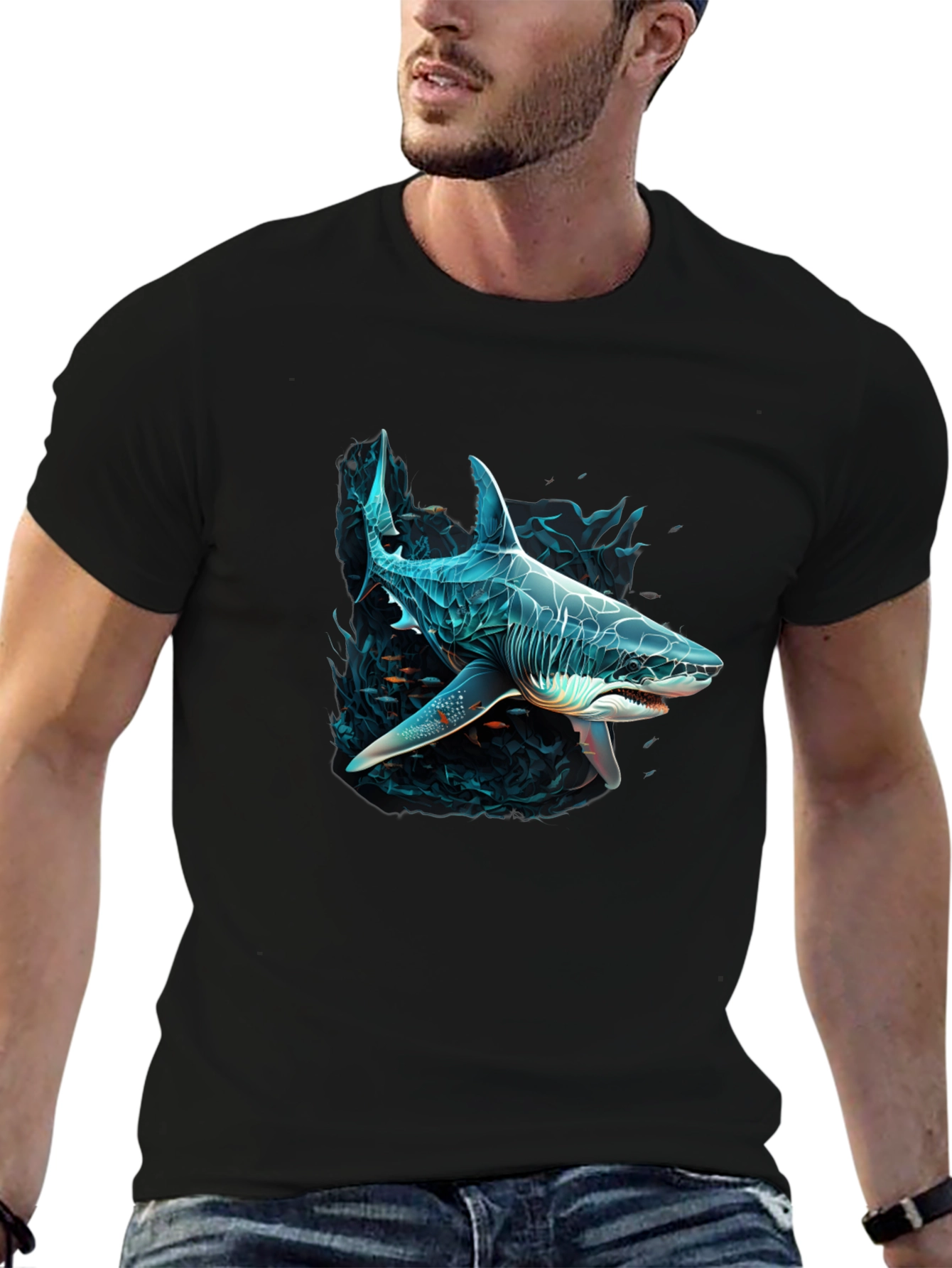Shark Graphic Tee - Cool Ocean Design