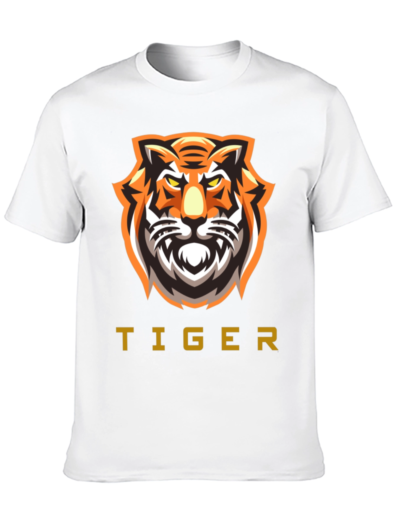 Bold Tiger Graphic Tee - Black Cotton T-Shirt