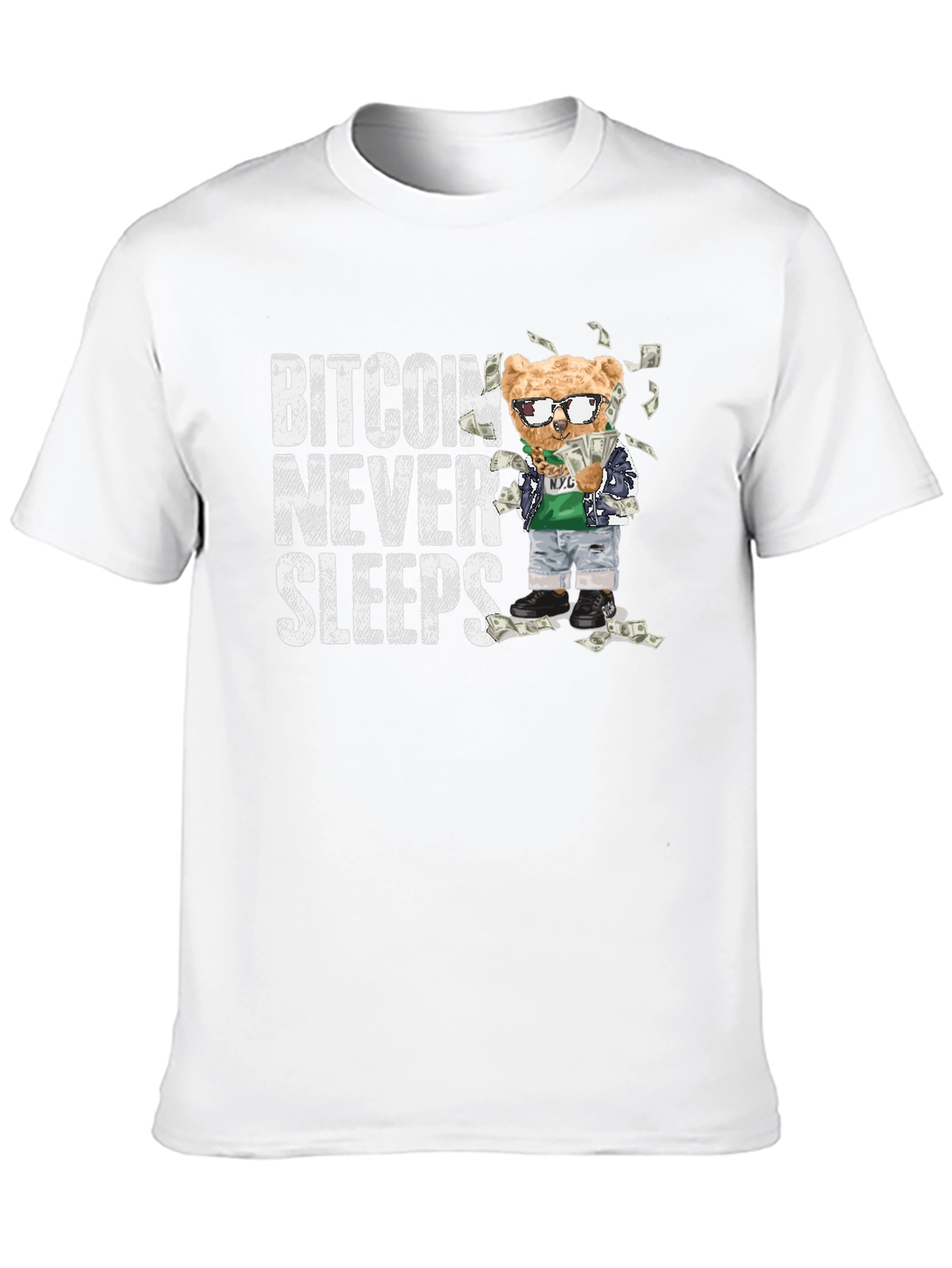 Bitcoin Never Sleeps Black T-Shirt