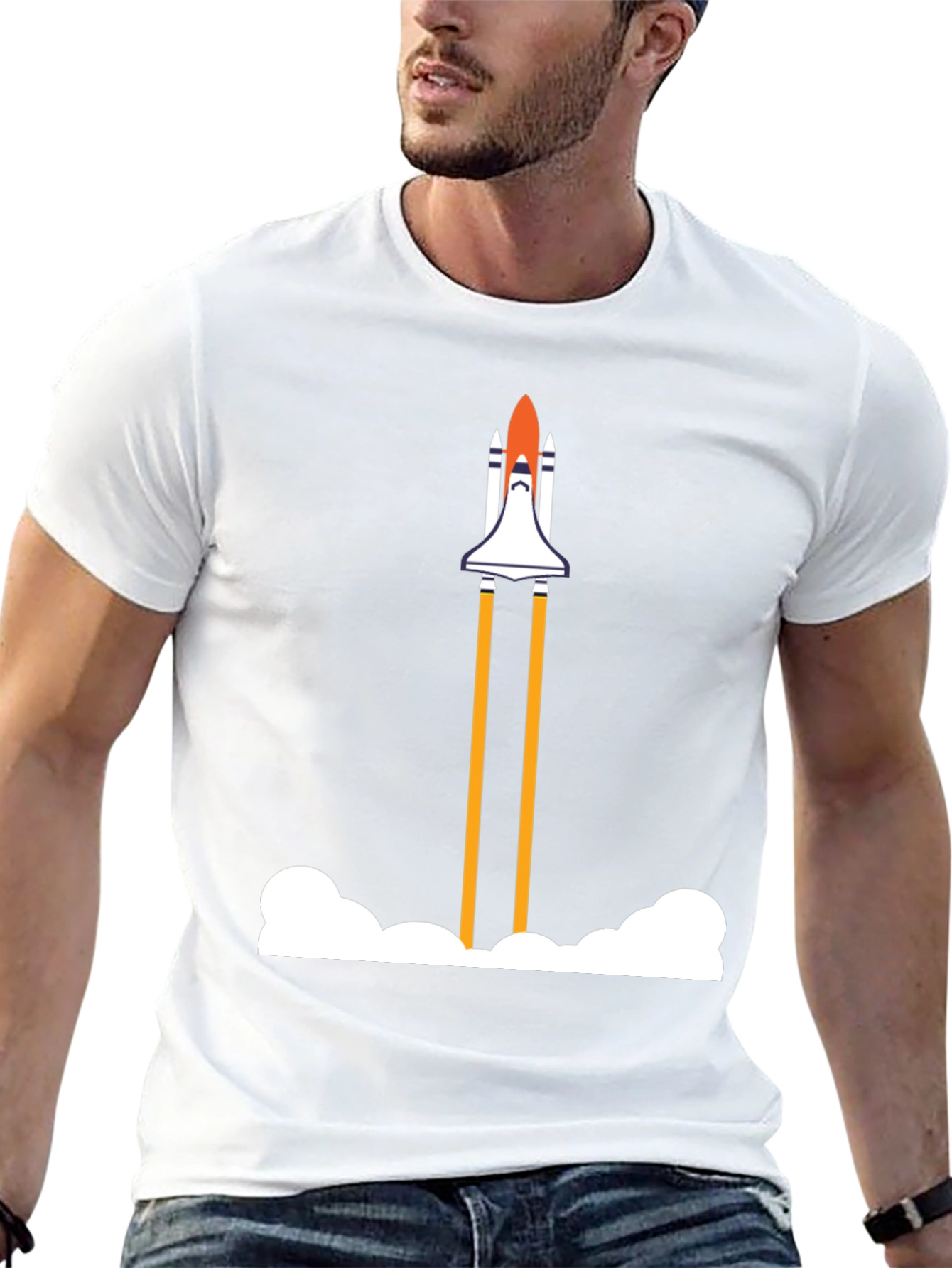 Rocket Launch Graphic Tee - Cool Space Shuttle Shirt