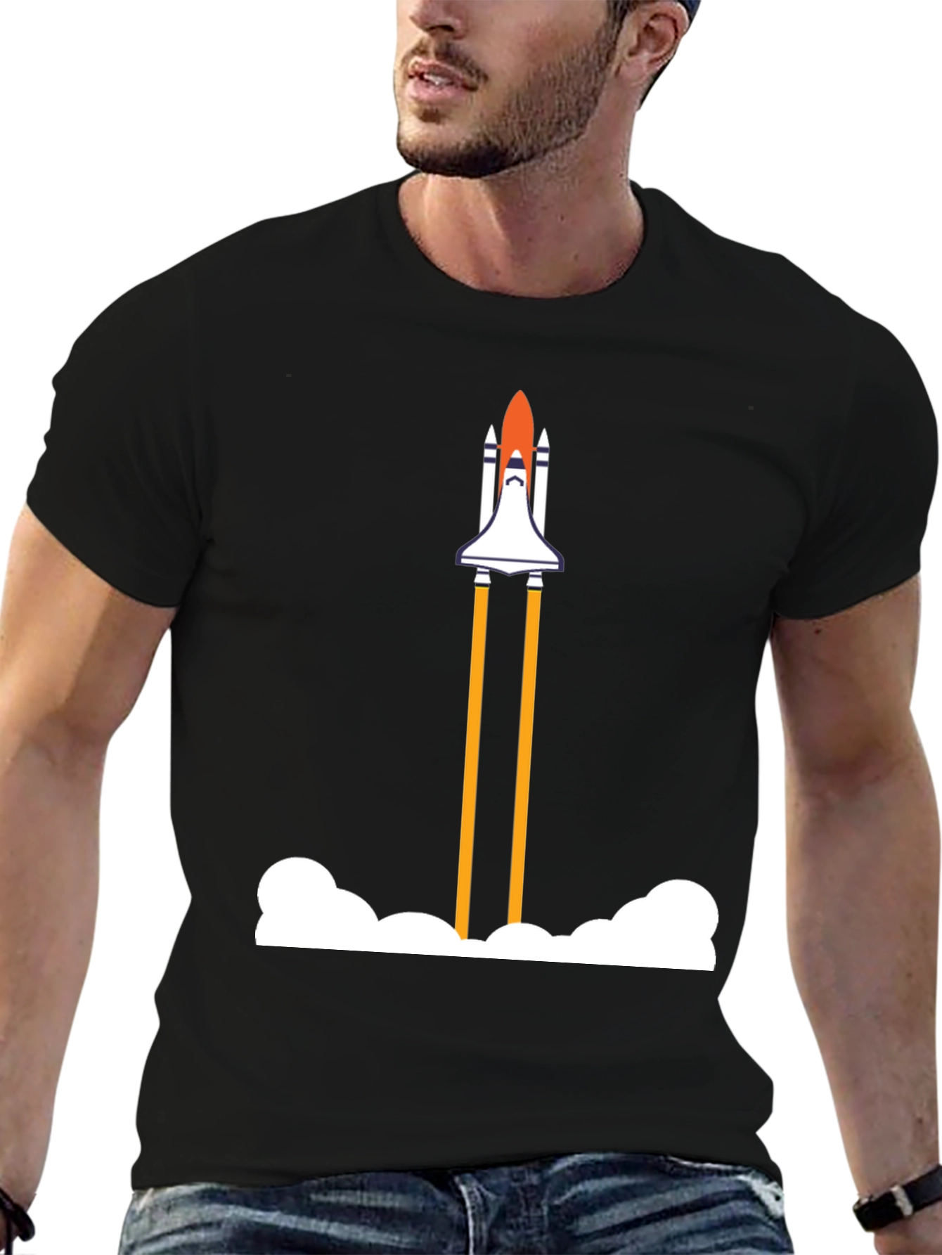 Rocket Launch Graphic Tee - Cool Space Shuttle Shirt