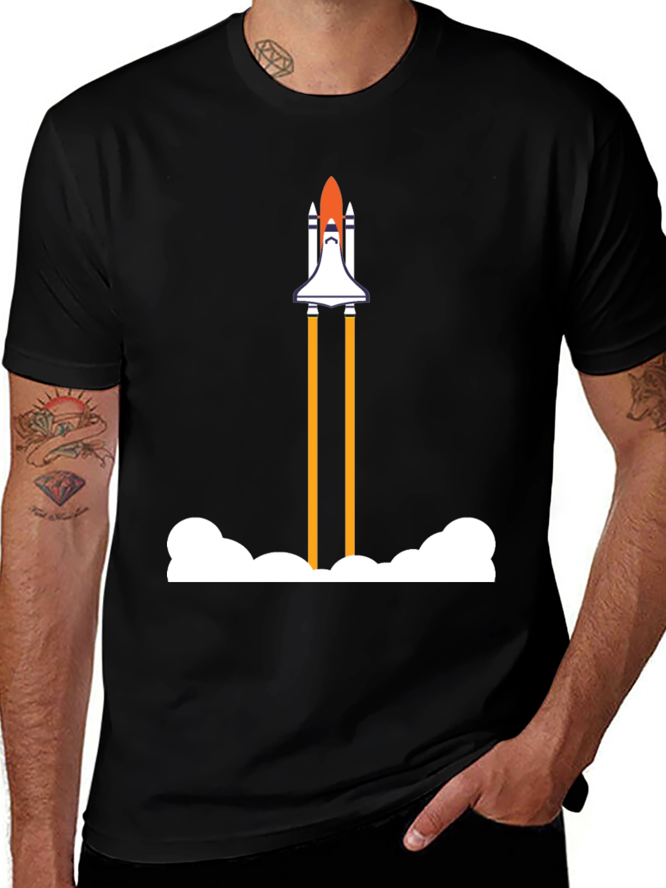 Rocket Launch Graphic Tee - Cool Space Shuttle Shirt